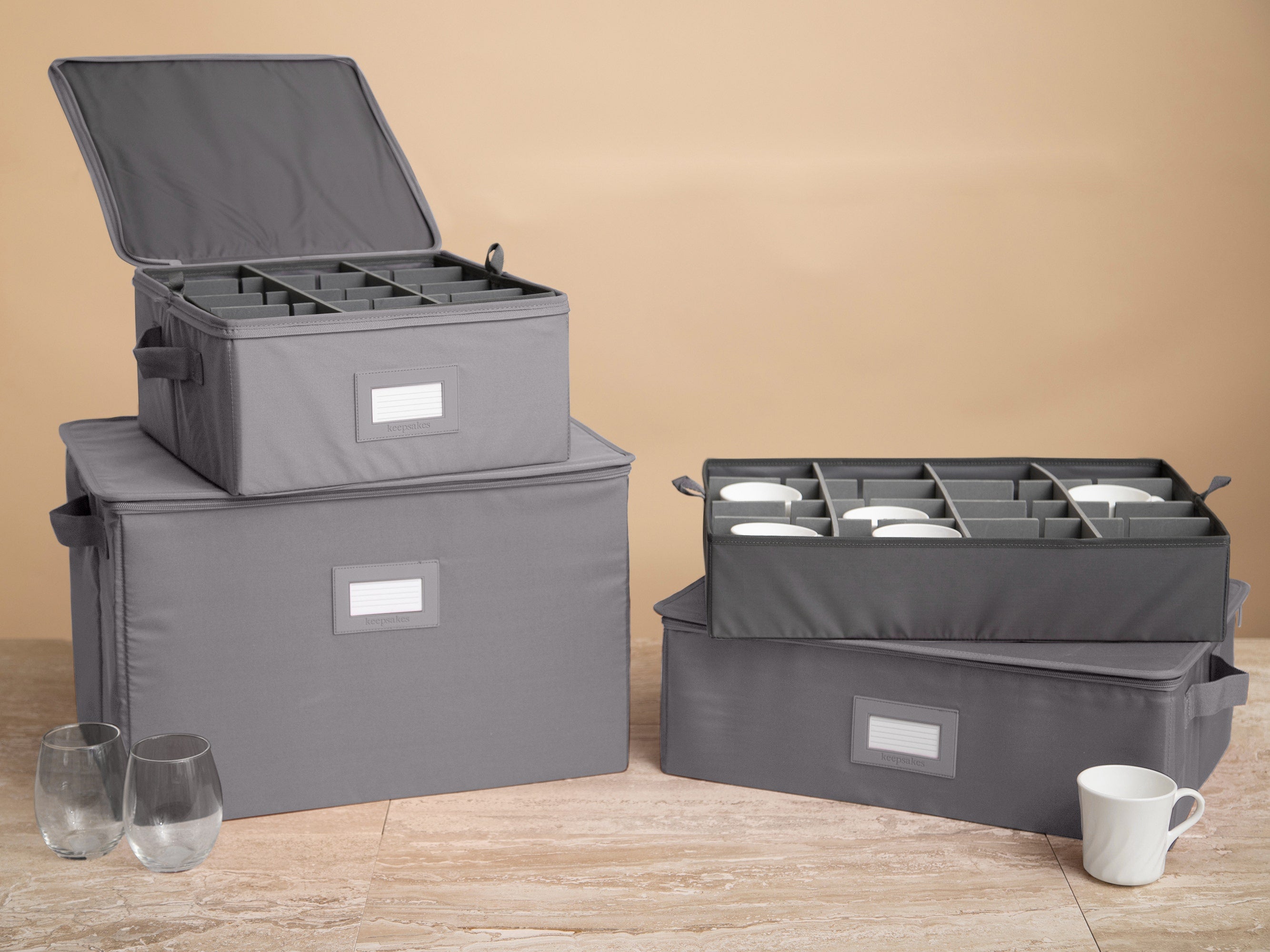 Cup and Mug Storage Box with FlexGrid Dividers | Coverstore