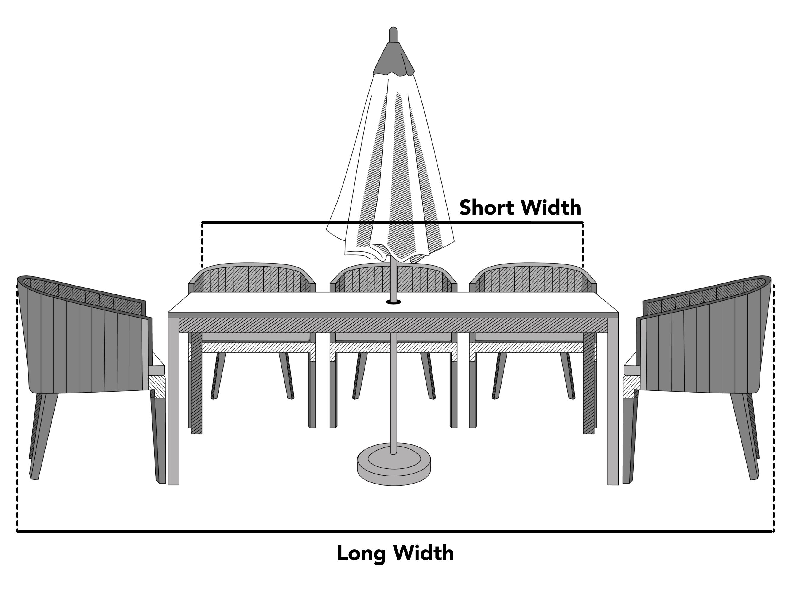 Custom Corner Cut Table Chair Set Cover With Umbrella Hole Cover Custom corner cut table chair set cover with umbrella hole cover