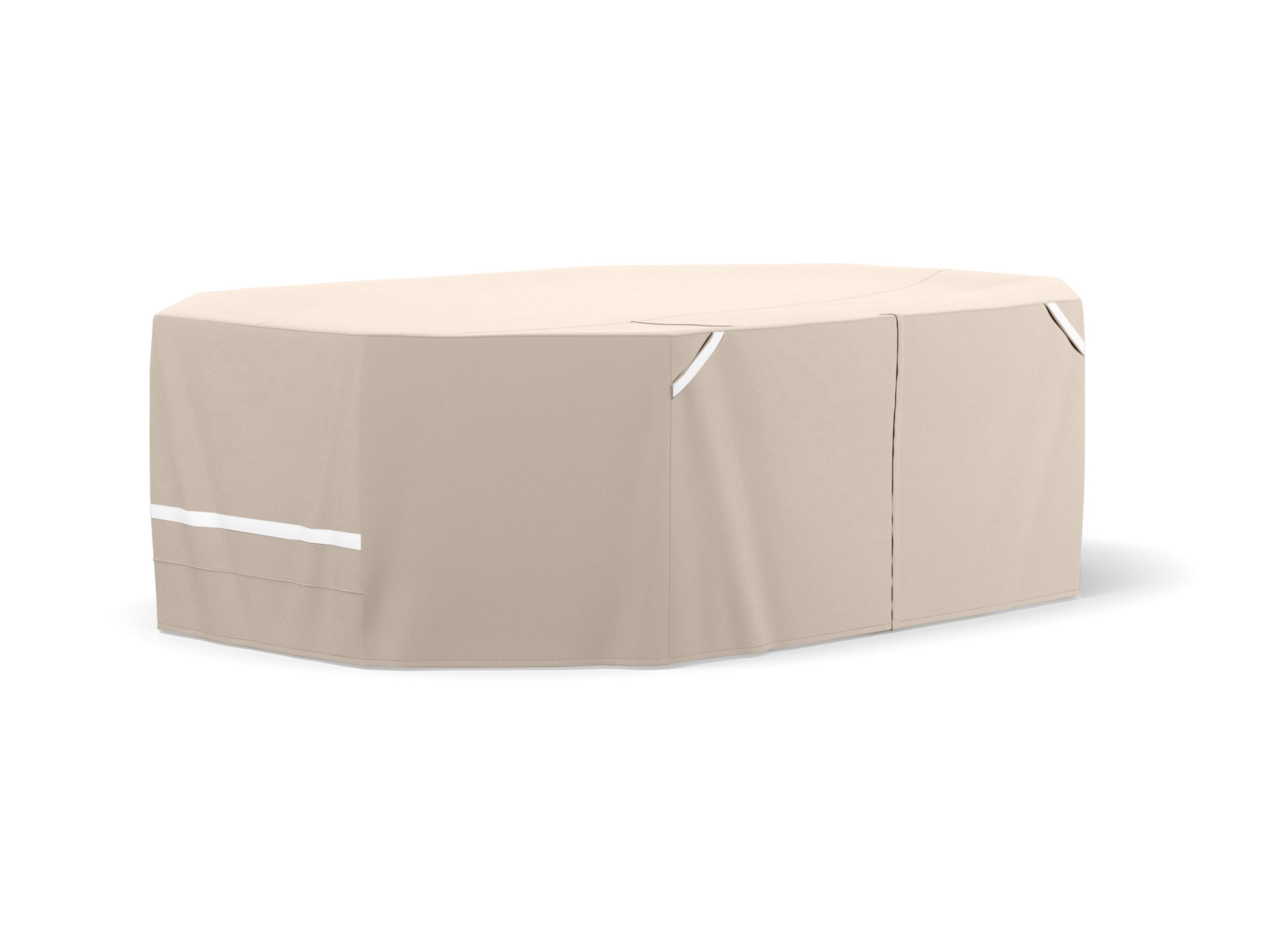 Custom Outdoor Octagon Table/Chair Set w/ Umbrella Hole Cover - All-Weather, 10 Yr Warranty - Prestige, Clay