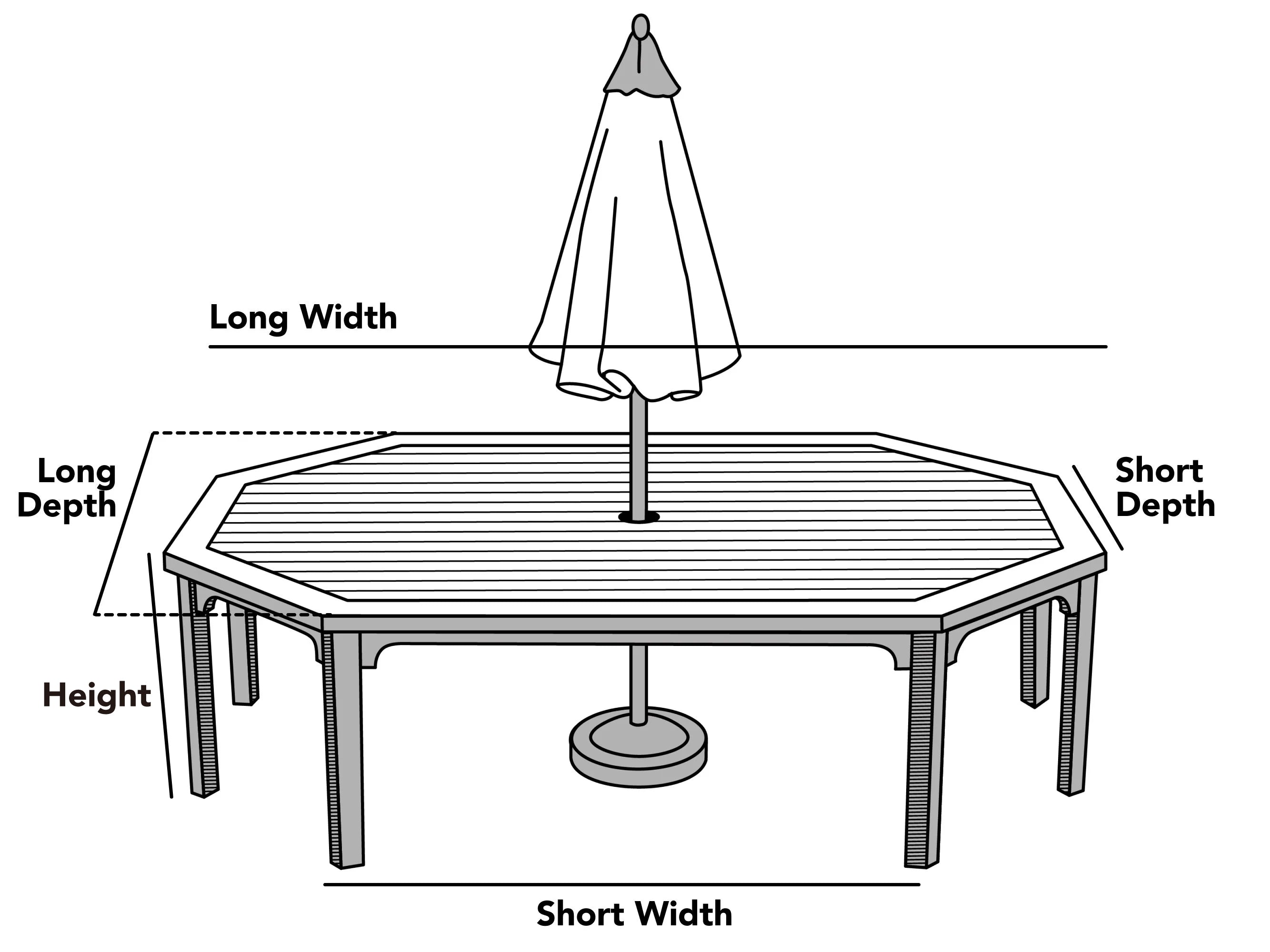 Custom Octagon Table w/ Umbrella Hole Cover | Coverstore