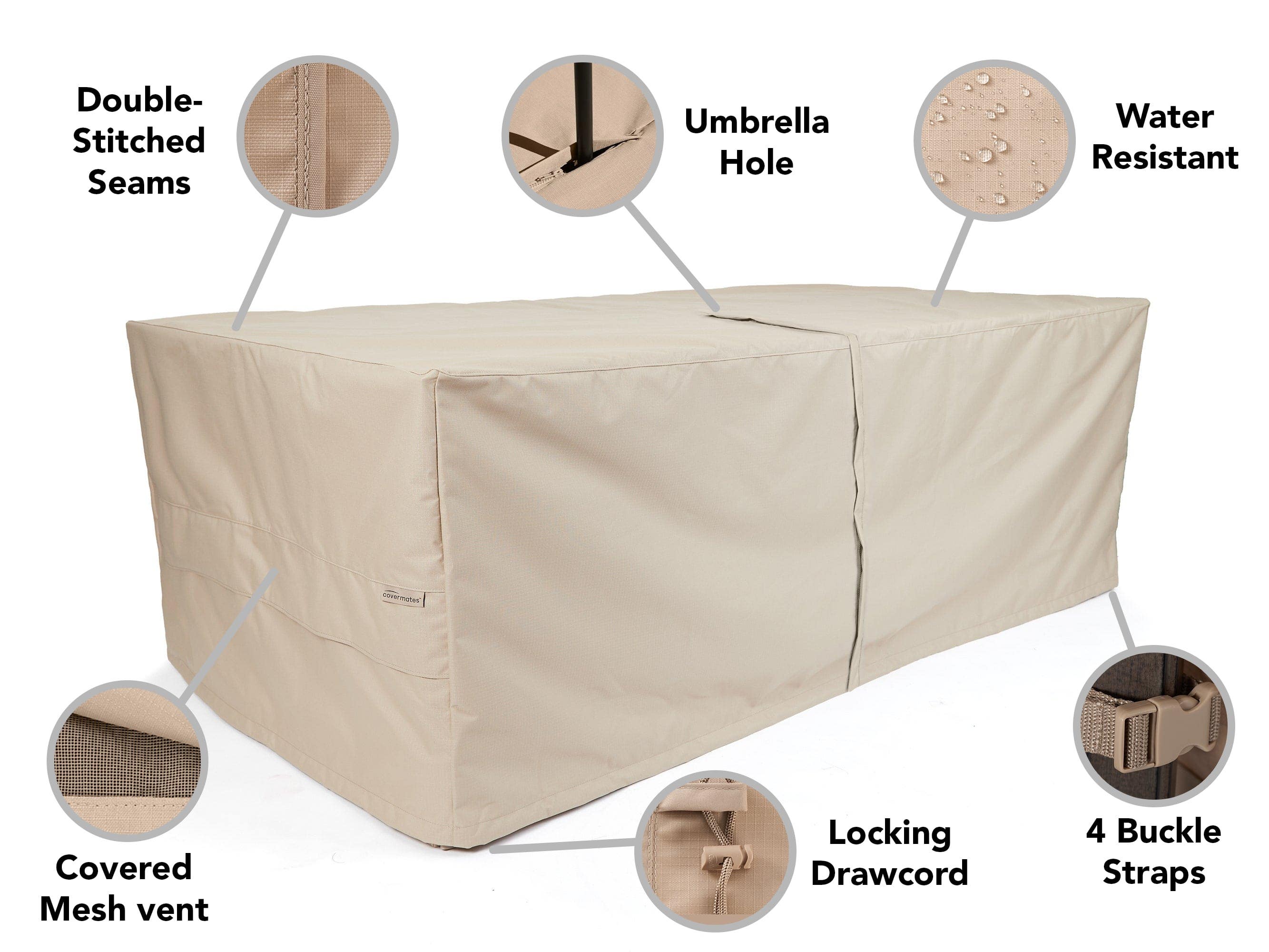 large patio table cover with umbrella hole Veranda 66-Inch Square Set Available in multiple colors Patio Oval Table And Chair