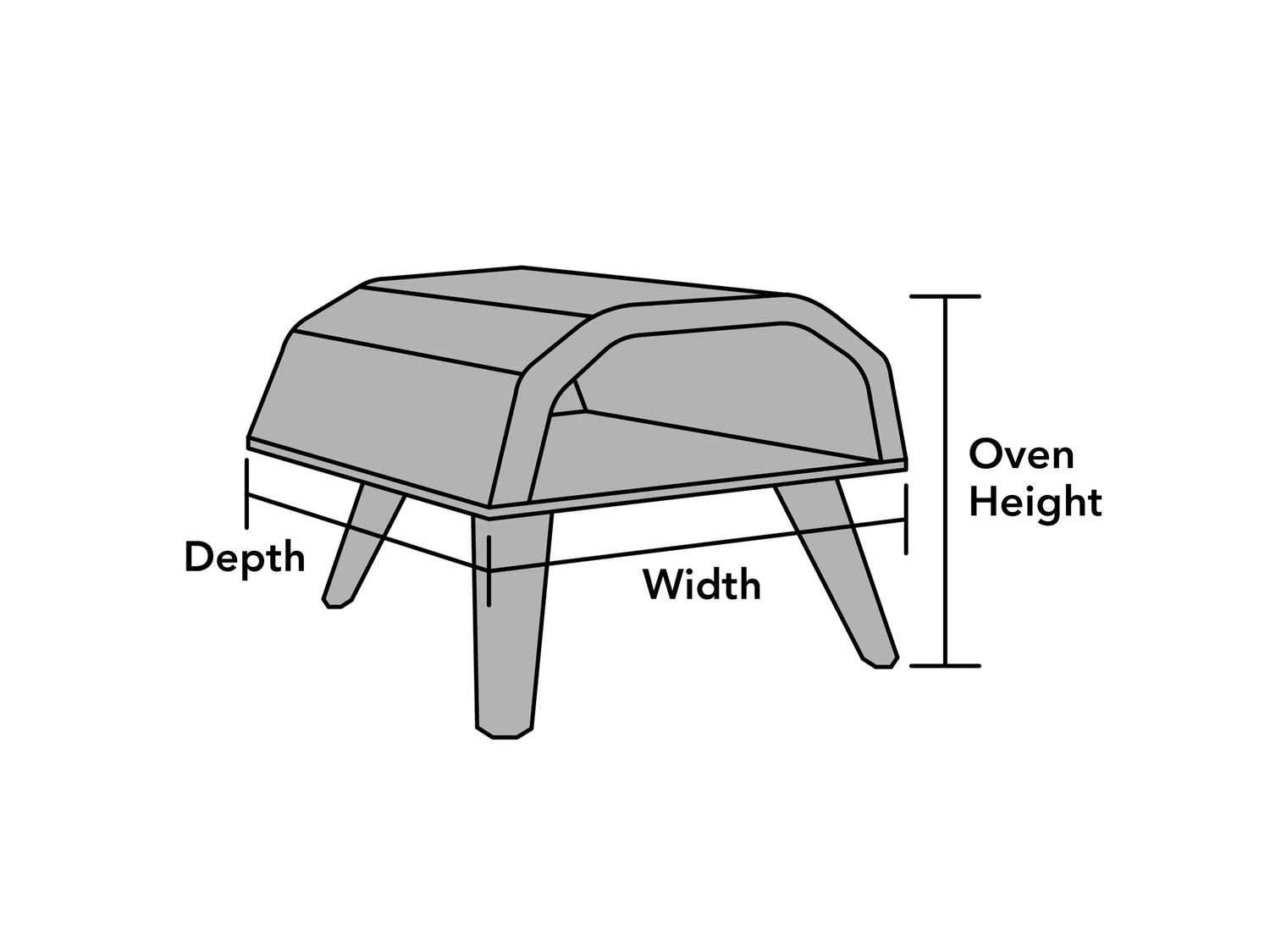 custom-small-pizza-oven-without-stack-cover-line-drawing