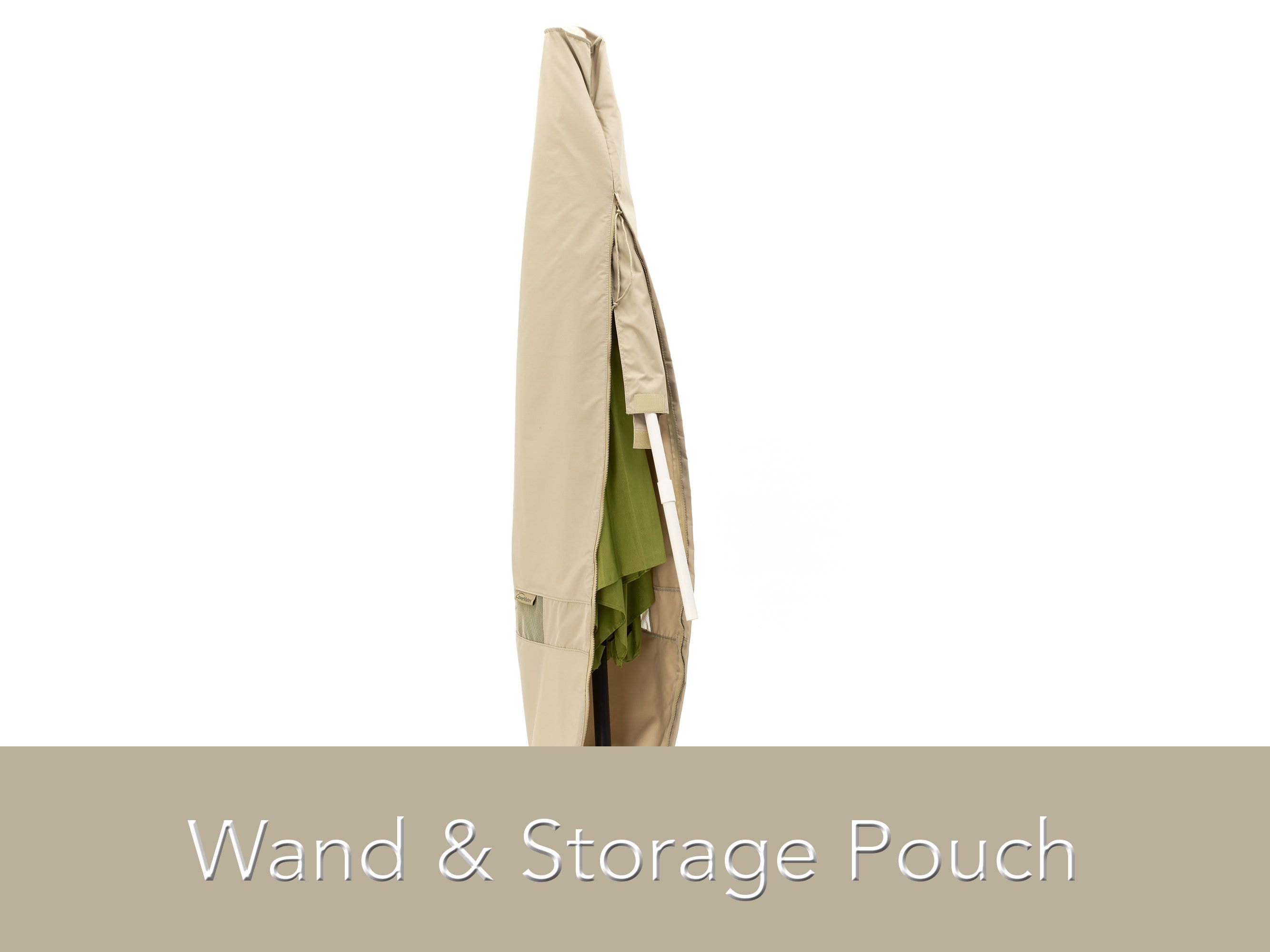 coverstore.com elite patio umbrella cover Custom Outdoor Patio Umbrella Cover - Water Resistant Polyester, UV Protection, 3-Yr Warranty - Elite, Khaki