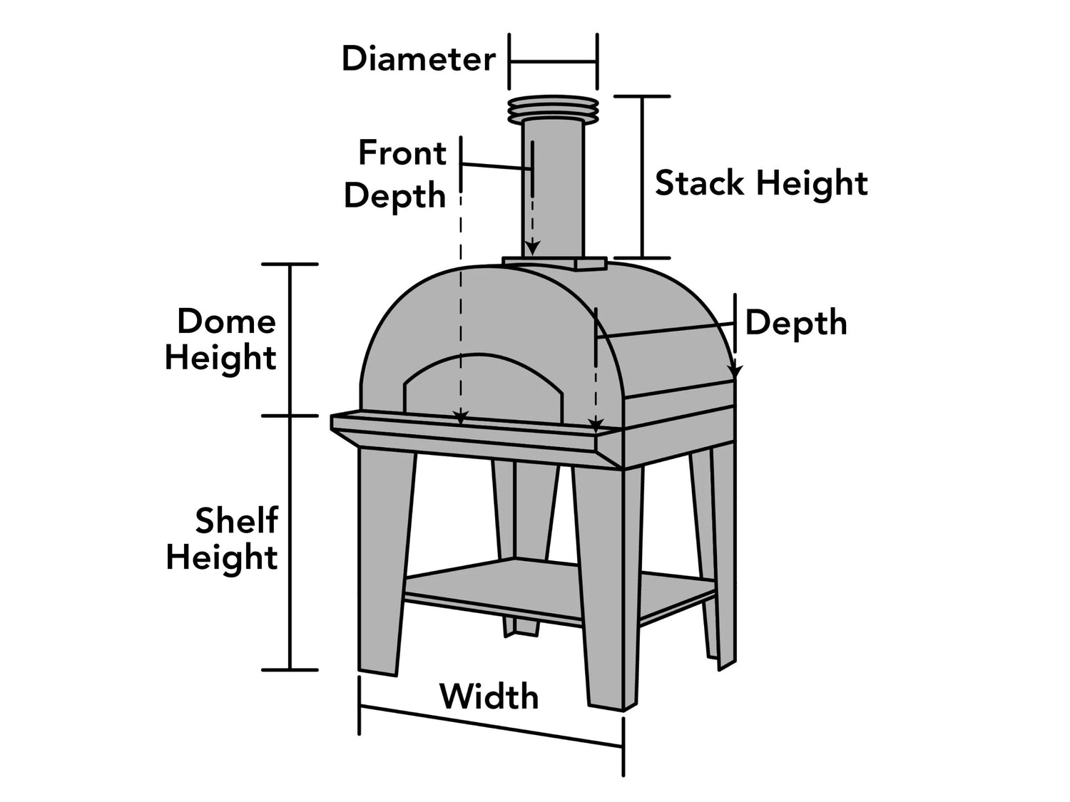 custom-size-large-pizza-oven-cover-line-drawing
