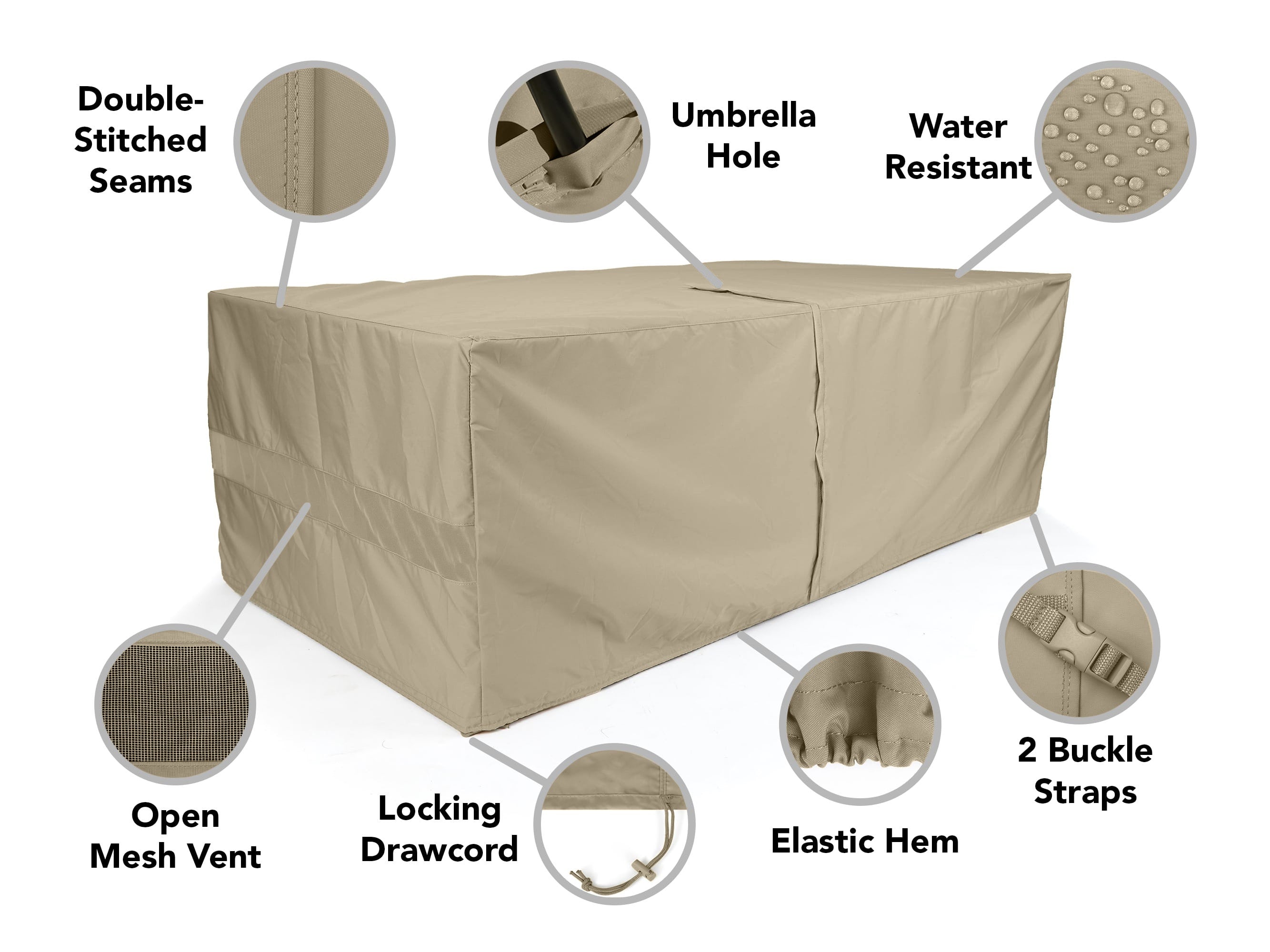 fitted patio table cover with umbrella hole Rectangular Dining Color:magic earth / wild sepia / black How to Tie Two These covers were designed sports display
