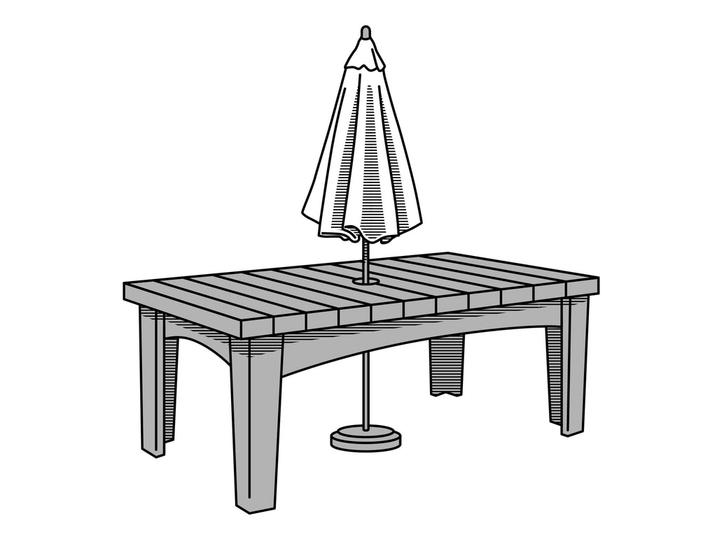 Custom Size Square/Rectangular Patio Table Cover with Umbrella Hole