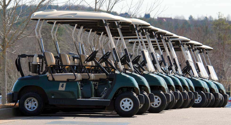 Row of golf carts