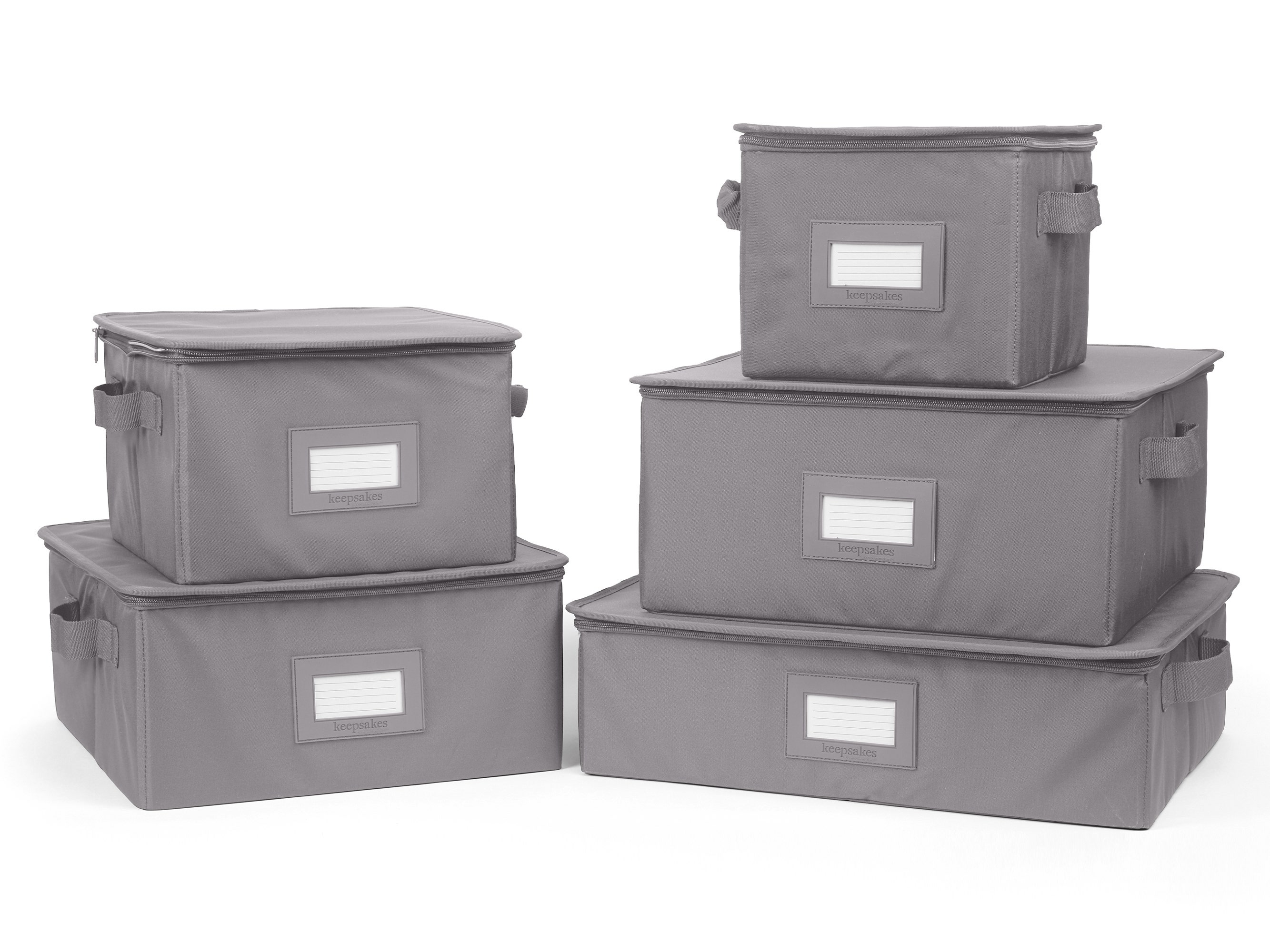 6 Piece Dish, Cup & Stemware Storage Box Set - Keepsakes