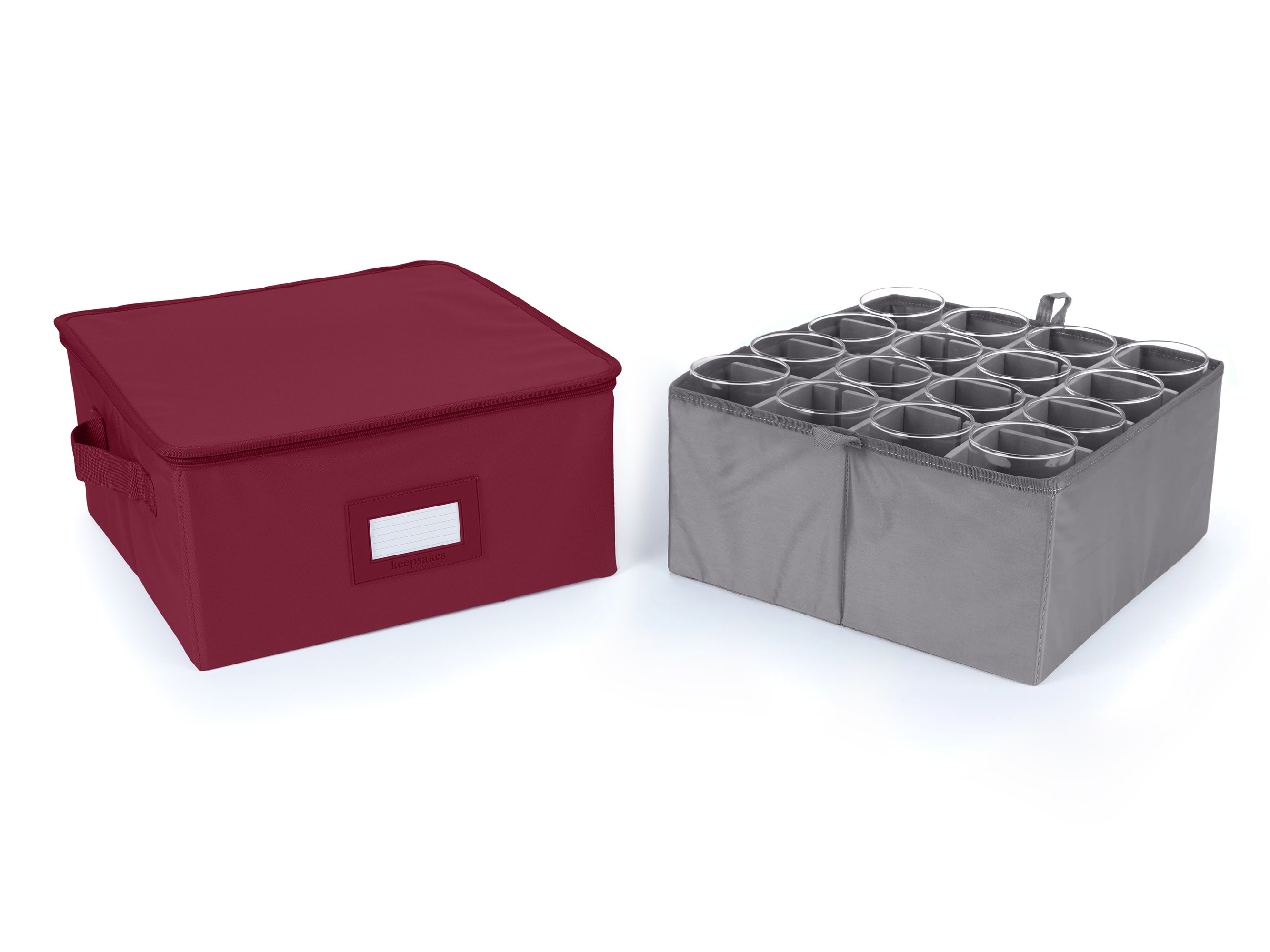Adjustable Glassware Storage Box - Up To 16 Tall Compartments - Keepsakes