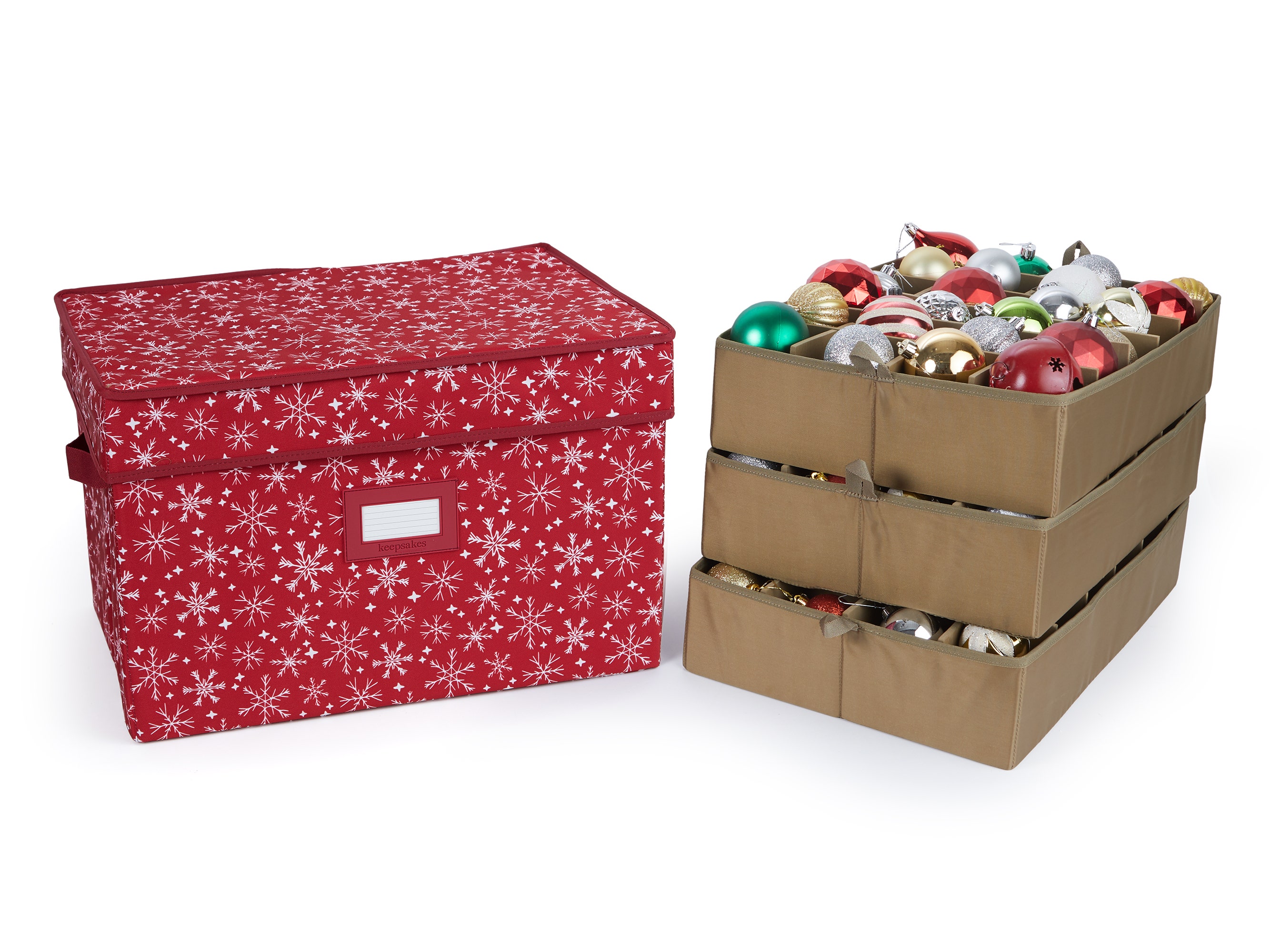Adjustable Ornament Storage Box - Up To 72 Standard Compartments - Keepsakes