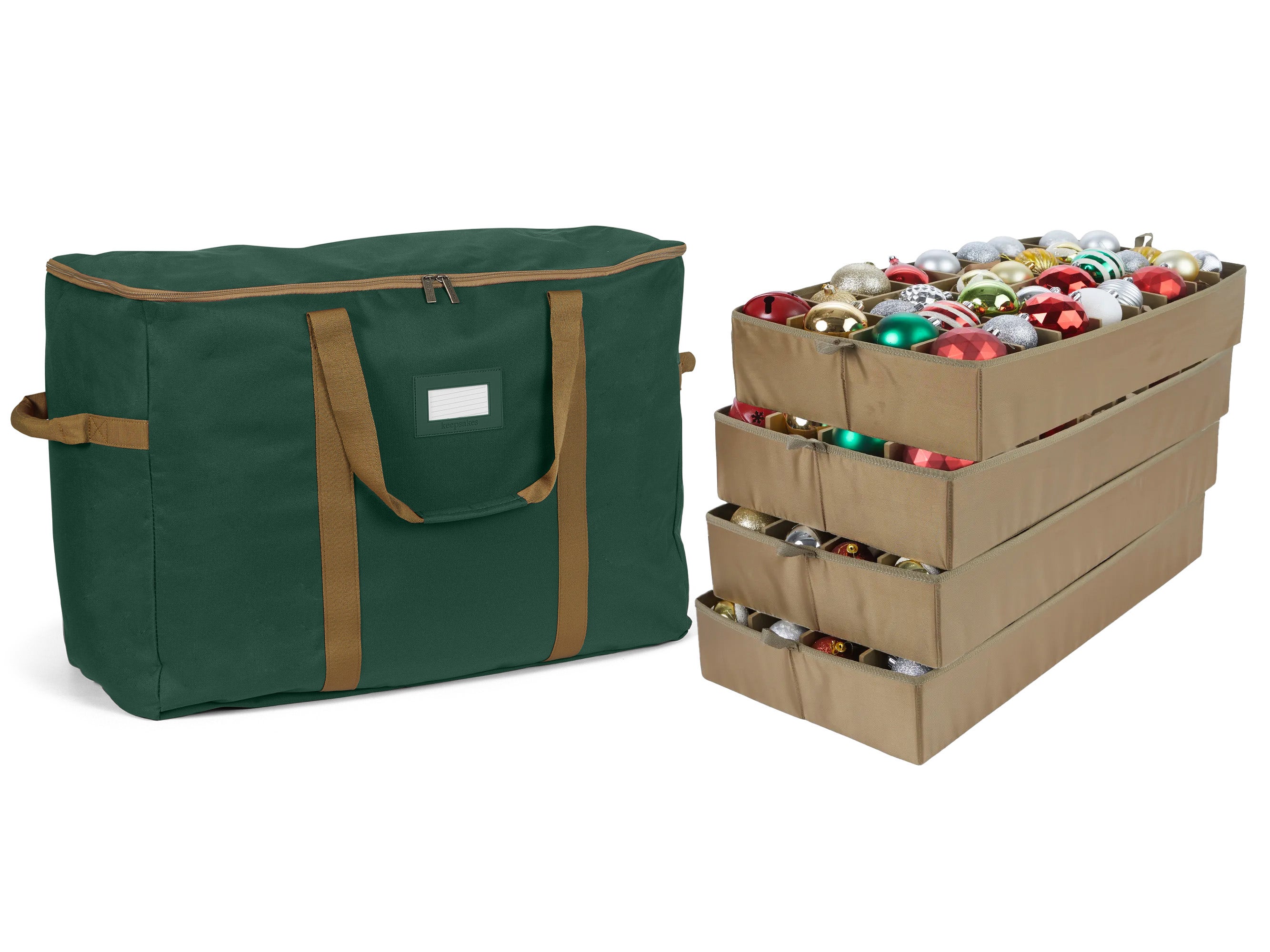 Adjustable Ornament Storage Bag - Up To 128 Standard Compartments - Keepsakes