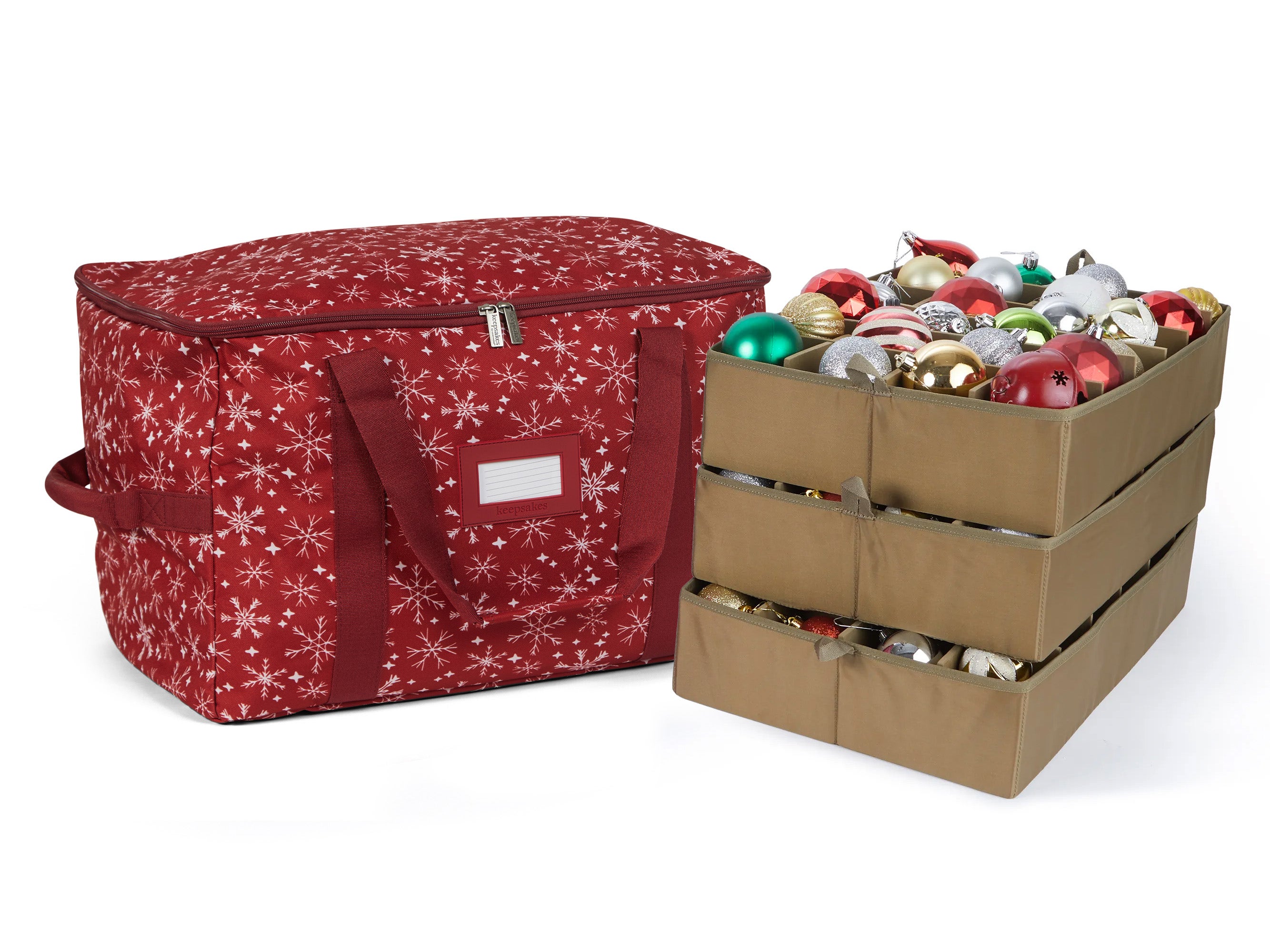 Adjustable Ornament Storage Bag - Up To 72 Standard Compartments - Keepsakes