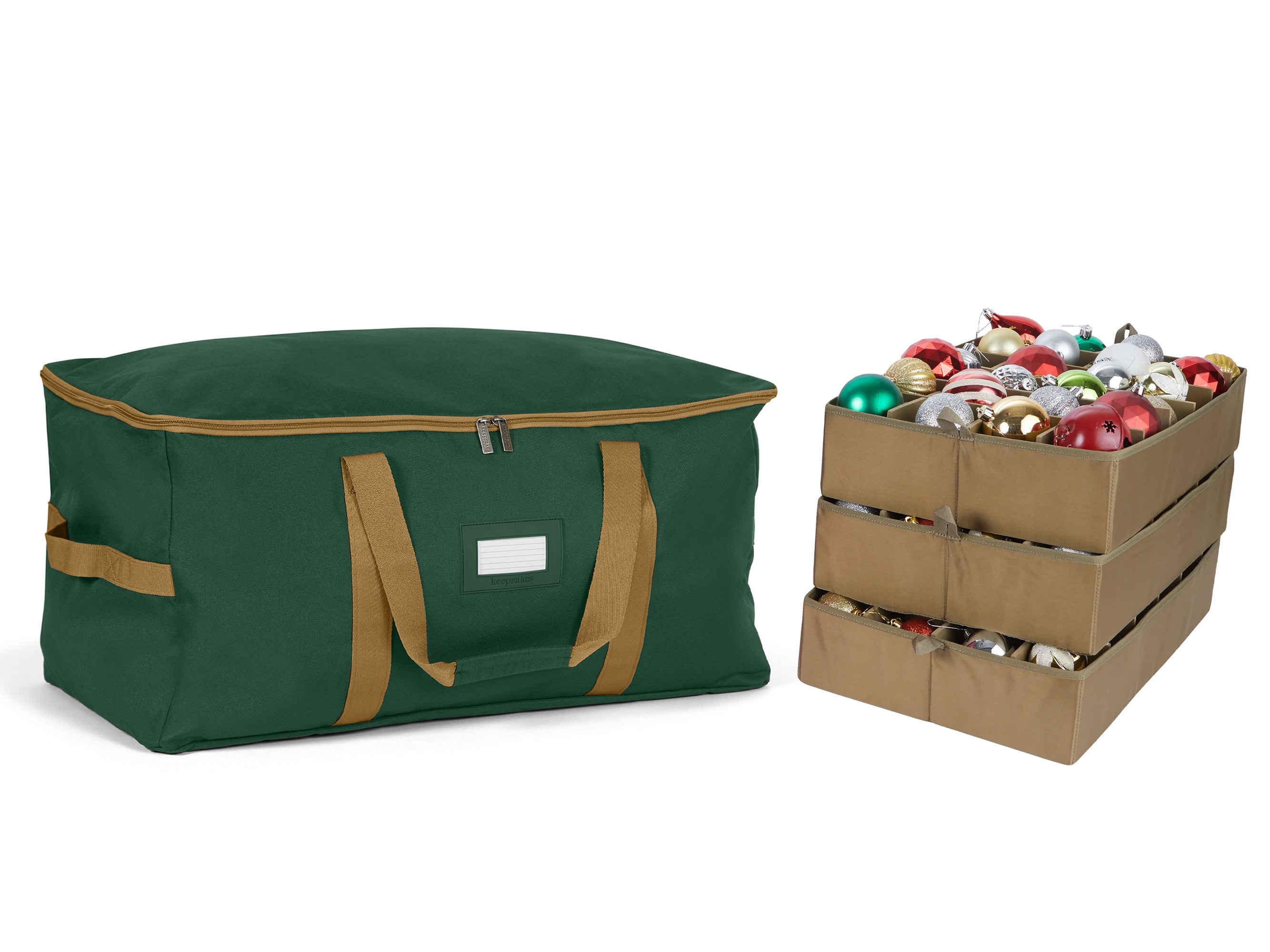 Adjustable Ornament Storage Bag - Up To 96 Standard Compartments - Keepsakes