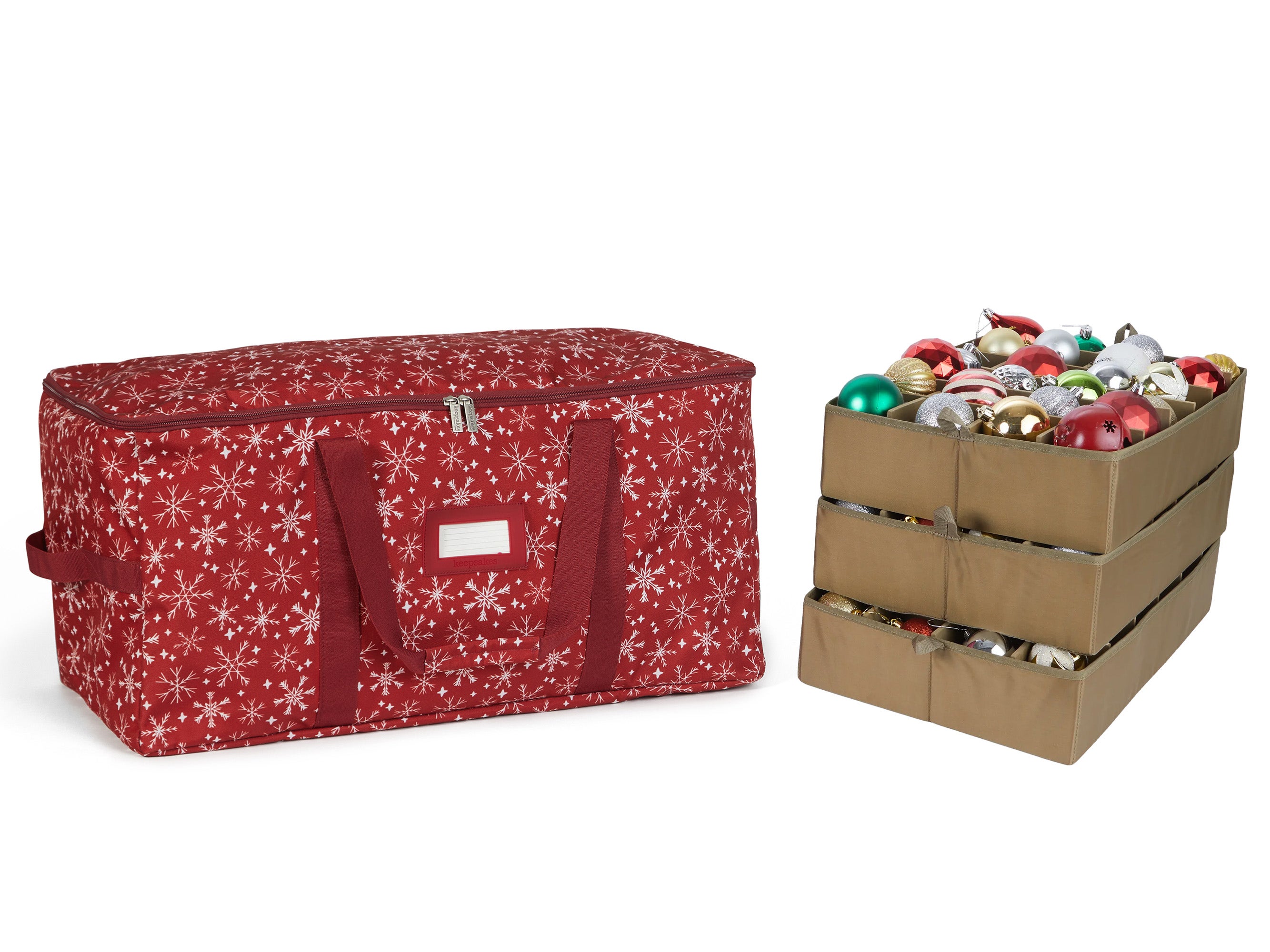 Adjustable Ornament Storage Bag - Up To 96 Standard Compartments - Keepsakes