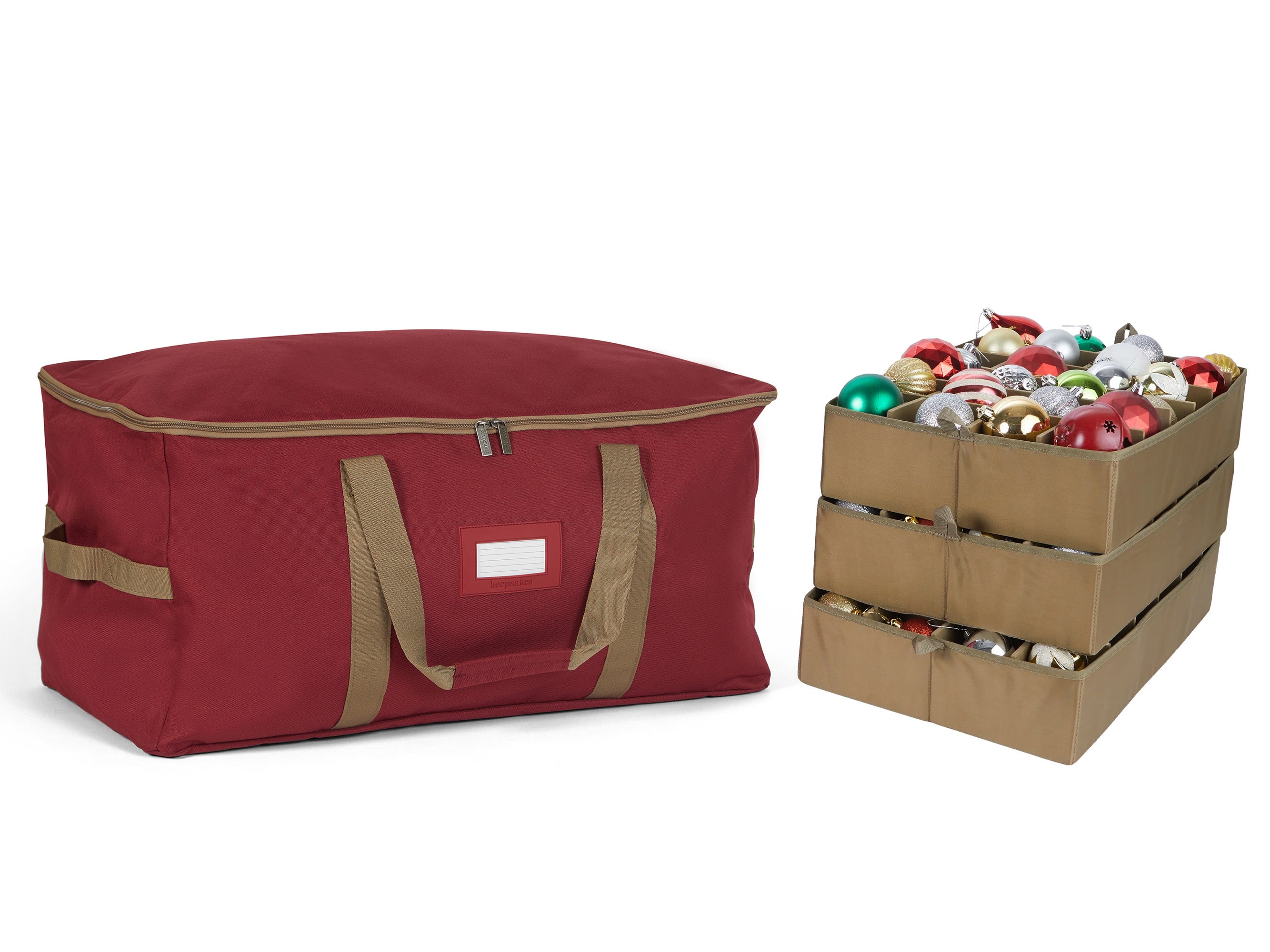 Adjustable Ornament Storage Bag - Up To 96 Standard Compartments - Keepsakes