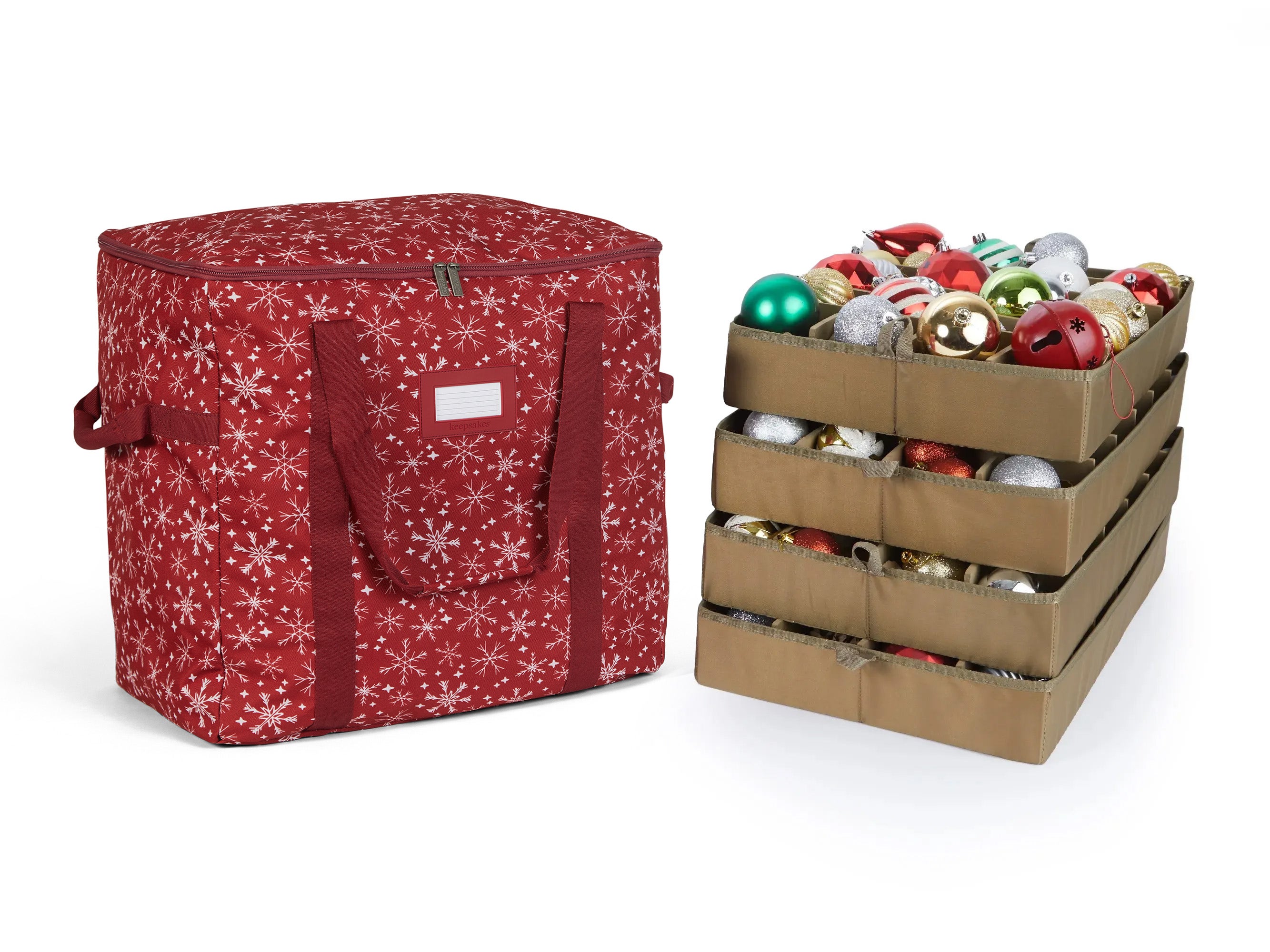 Adjustable Ornament Storage Bag - Up To 96 Standard Compartments - Keepsakes