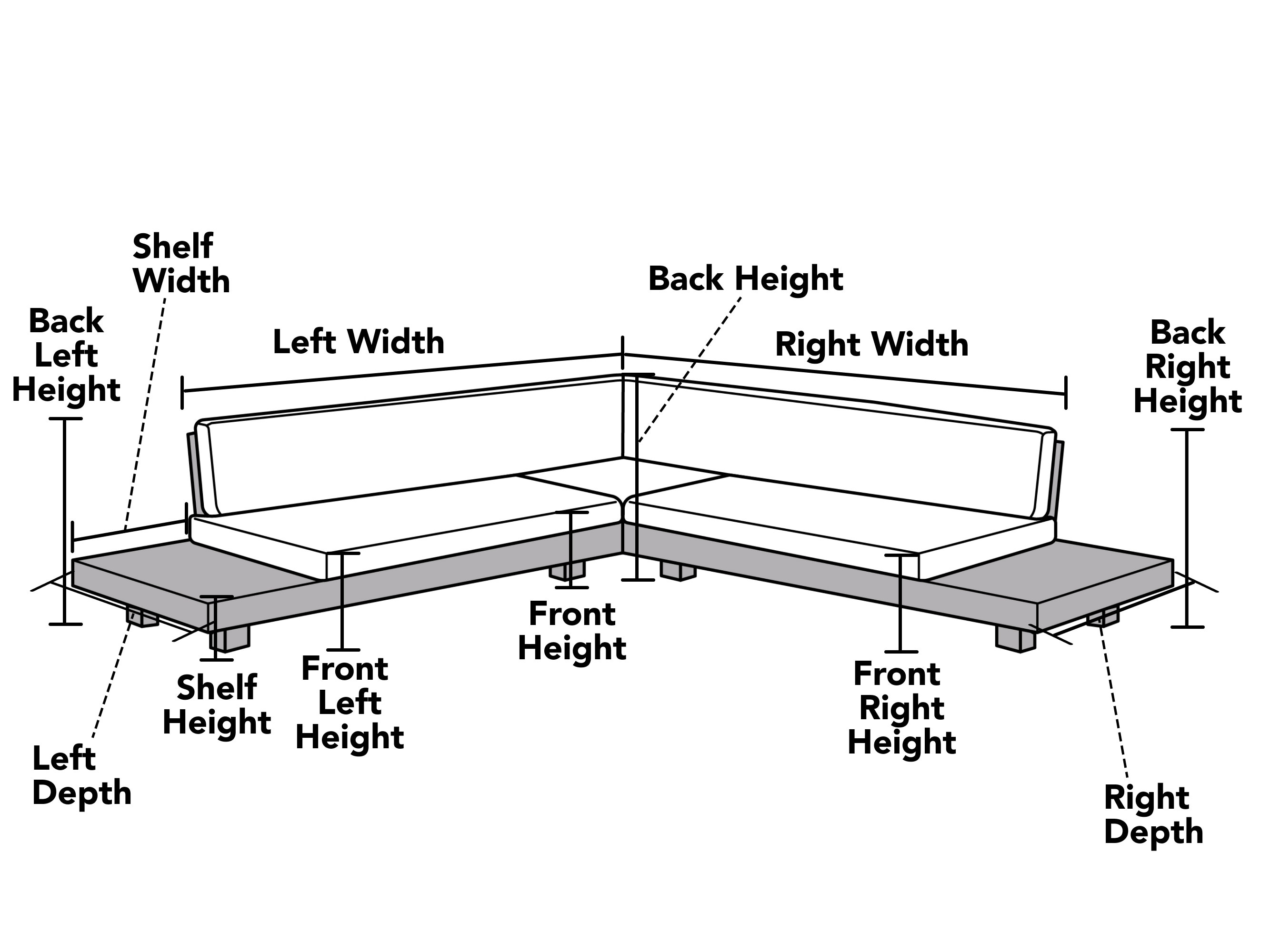 Custom L-Shape Sectional w/ Side Table Cover - Elite