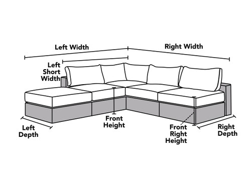 Custom L-Shape Sectional w/ Left Chaise Cover