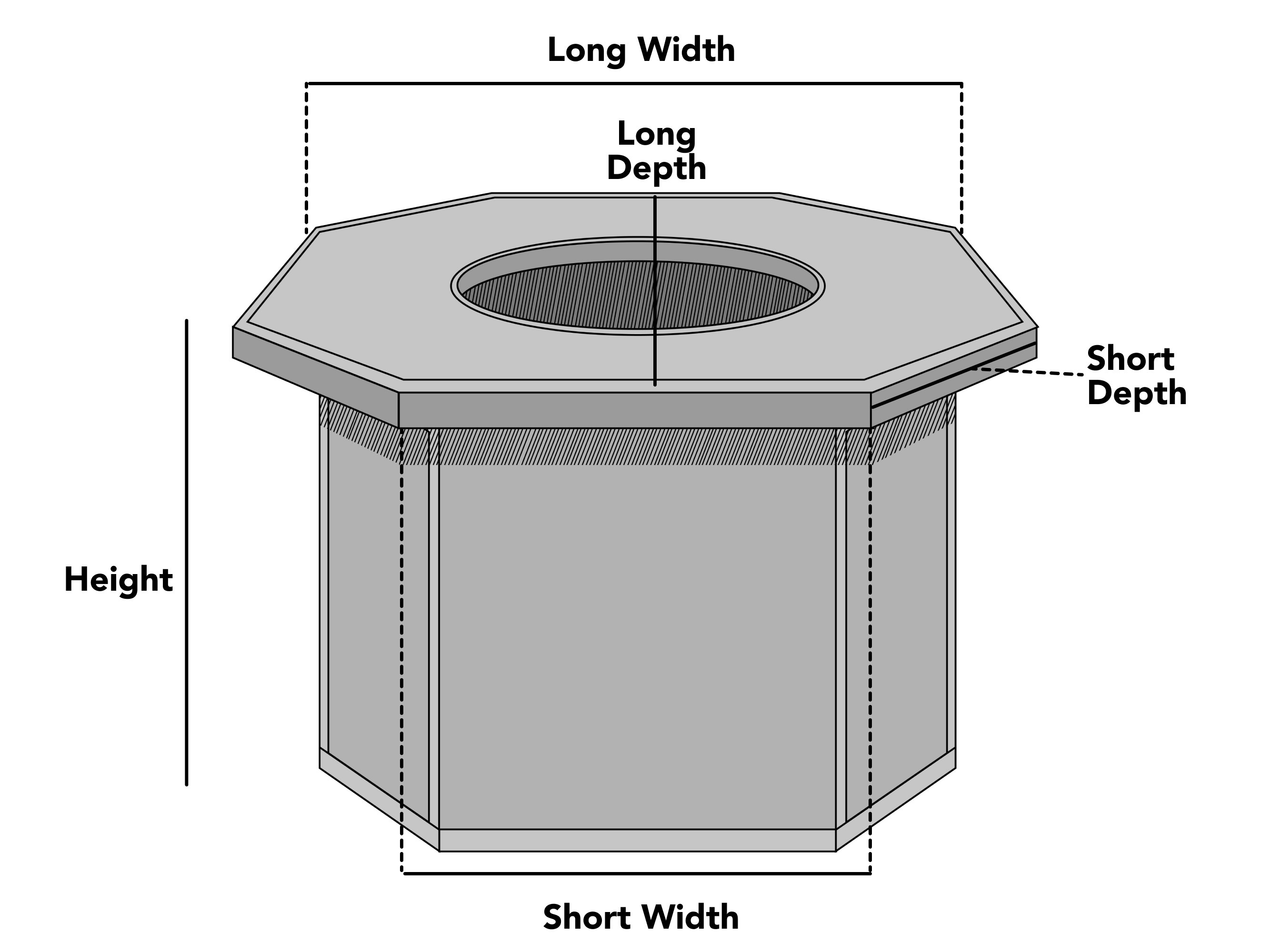 Custom Octagon Fire Pit Cover - Prestige
