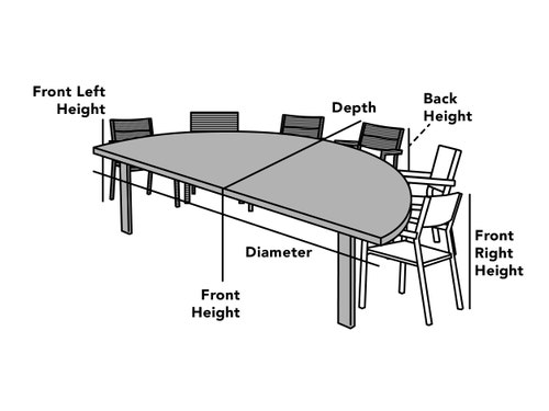 Custom Half Circle Table Chair Set Cover