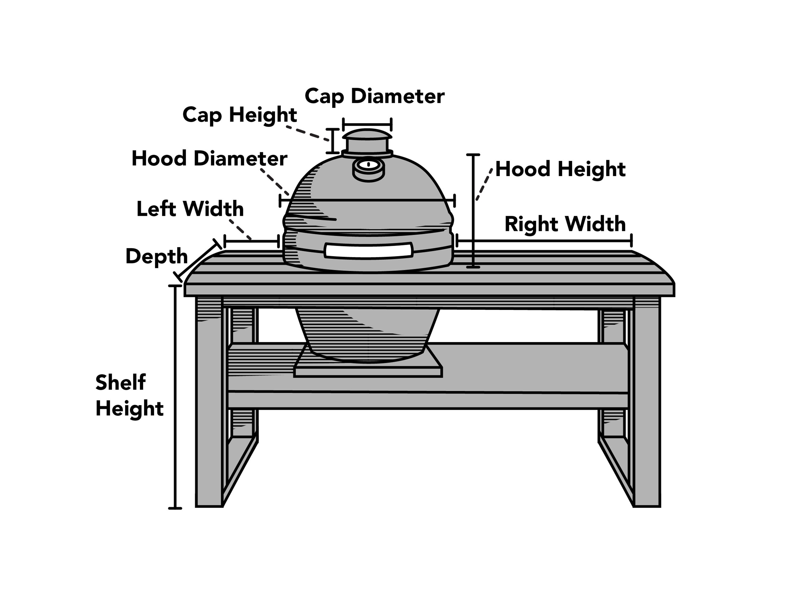 Custom Kamado Dome Cart Cover - Prestige