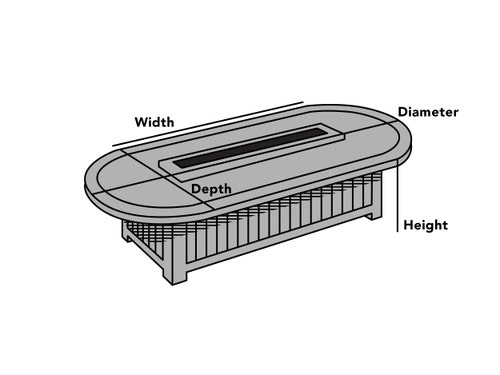 Custom Oblong Oval Fire Pit Cover