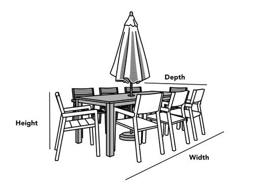 Custom Square/Rectangular Dining Table/Chair Set Cover with Umbrella Hole