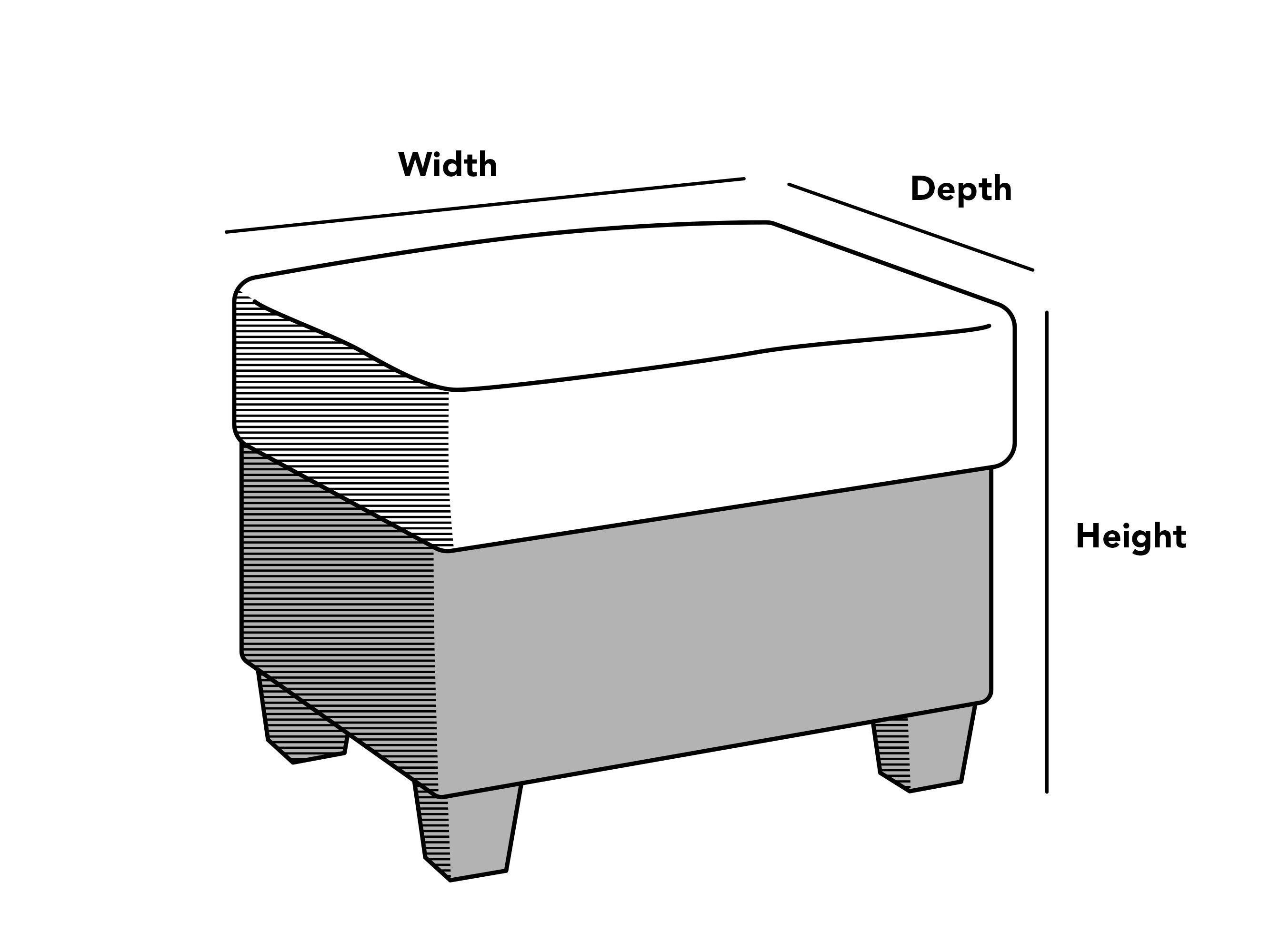 Custom Square/Rectangular Ottoman Cover - Ultima Ripstop