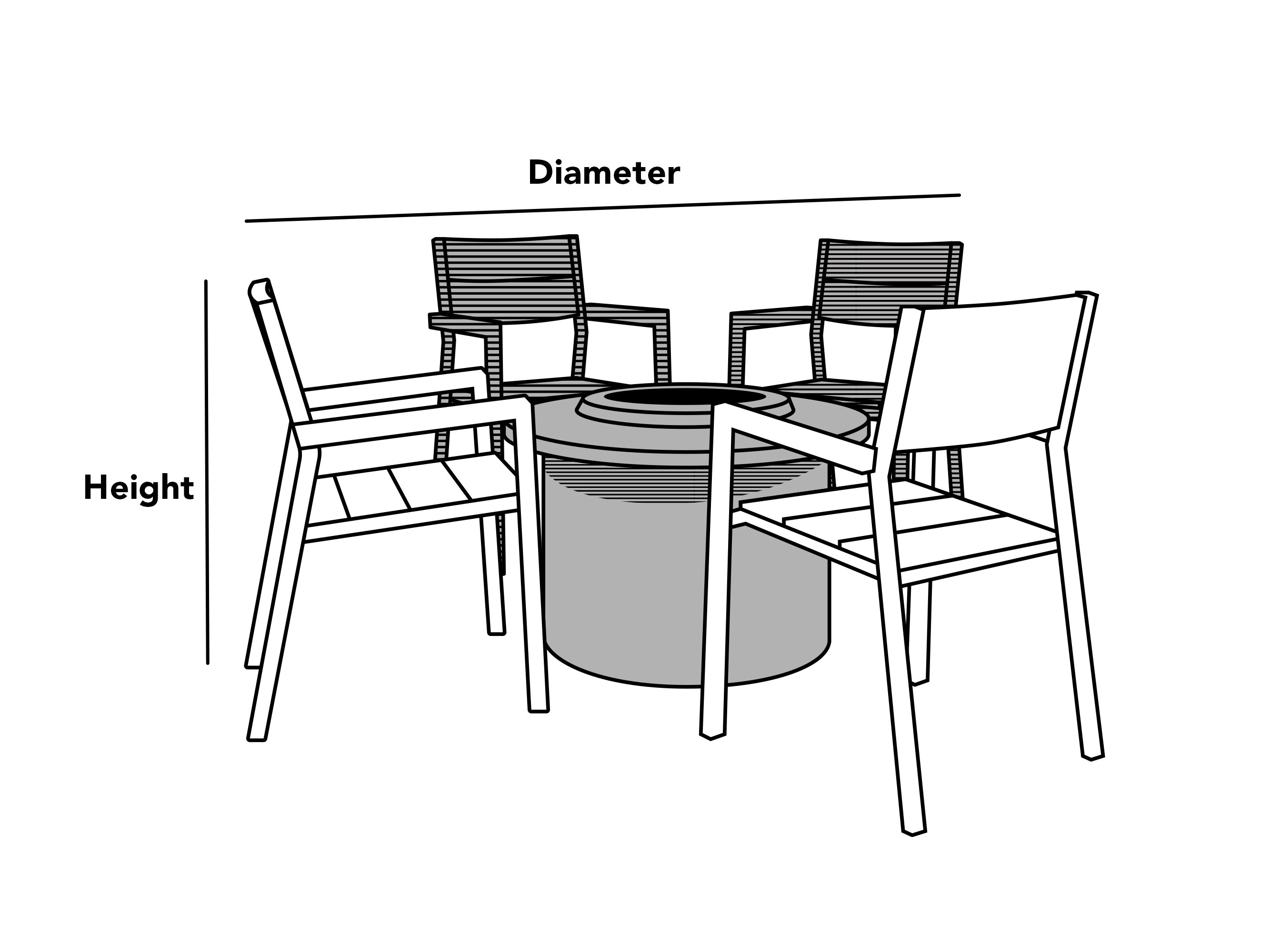 Custom Round Fire Pit/Chair Set Cover - Elite