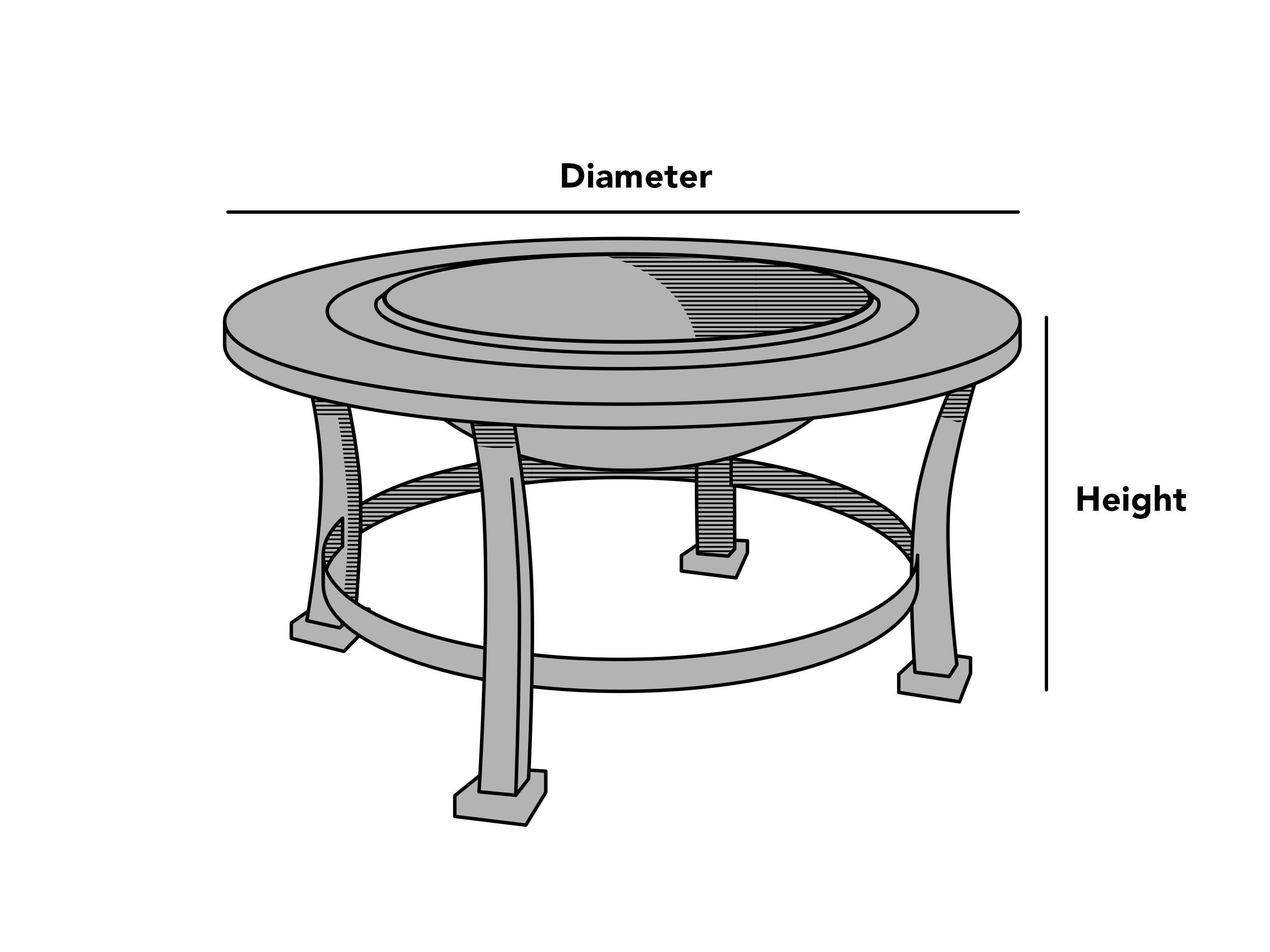 Custom Round Fire Pit Cover - Prestige