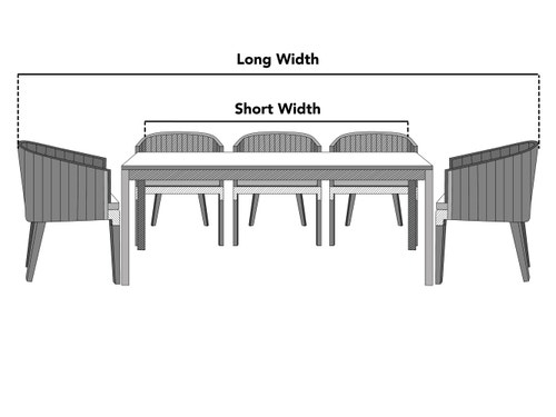 Custom Corner Cut Table/Chair Set Cover