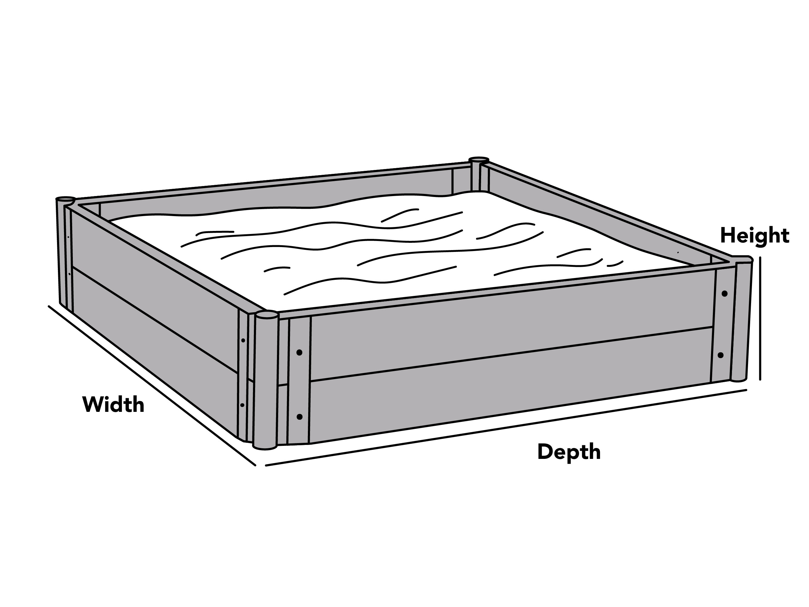 Custom Square/Rectangular Sandbox Cover - Elite