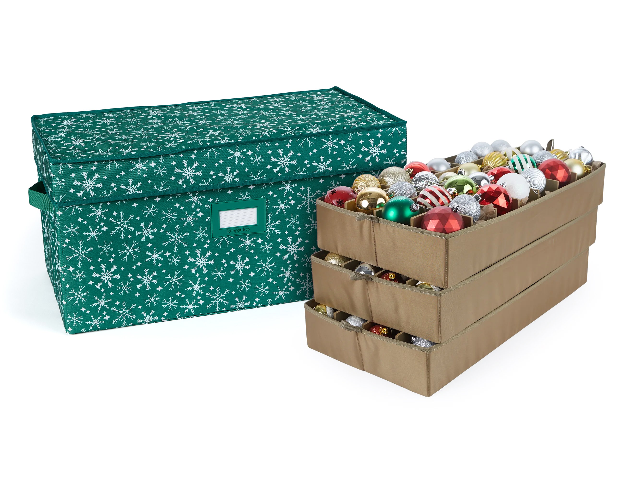 Adjustable Ornament Storage Box - Up To 96 Standard Compartments - Keepsakes