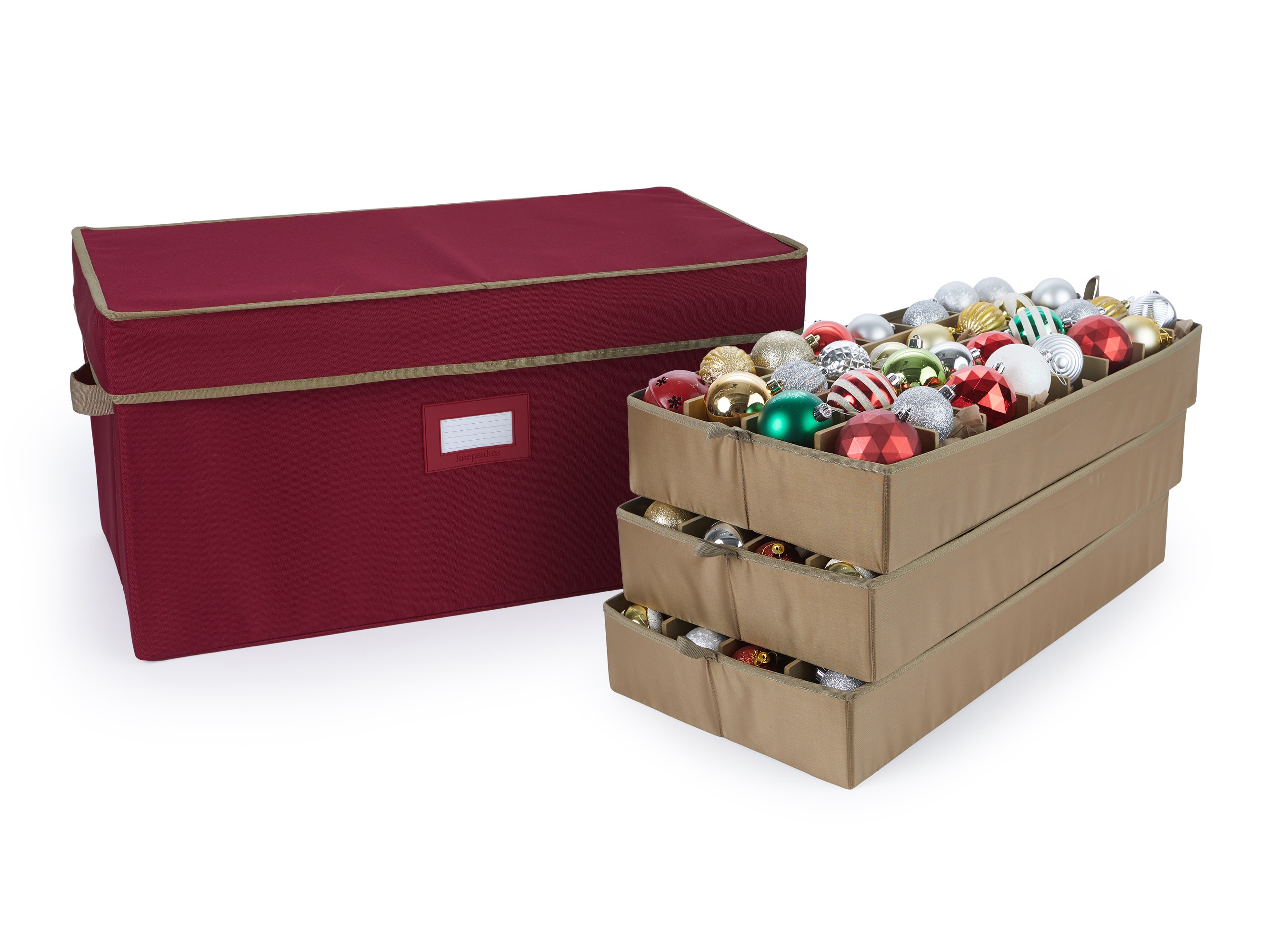 Adjustable Ornament Storage Box - Up To 96 Standard Compartments - Keepsakes