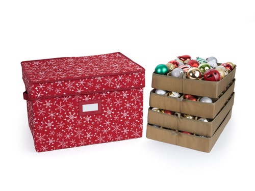 Adjustable Ornament Storage Box - Up To 96 Short Compartments