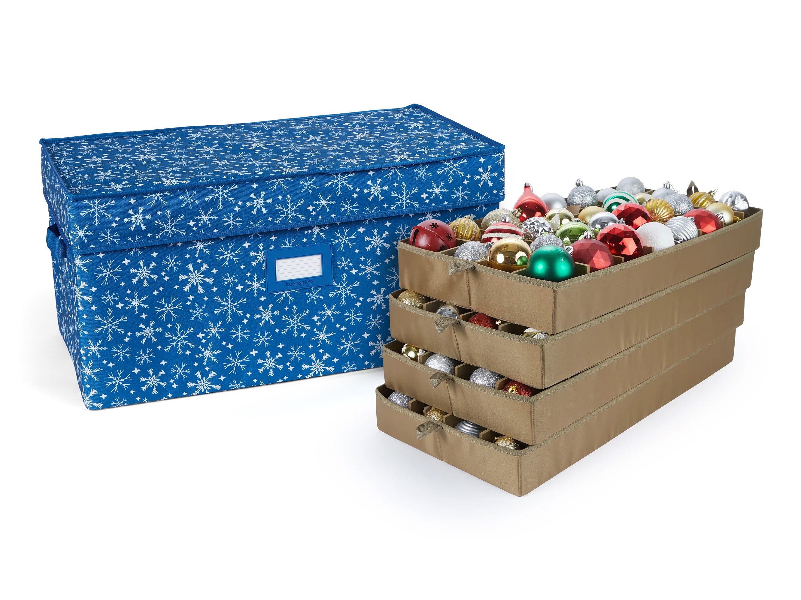 Adjustable Ornament Storage Box - Up To 128 Short Compartments - Keepsakes