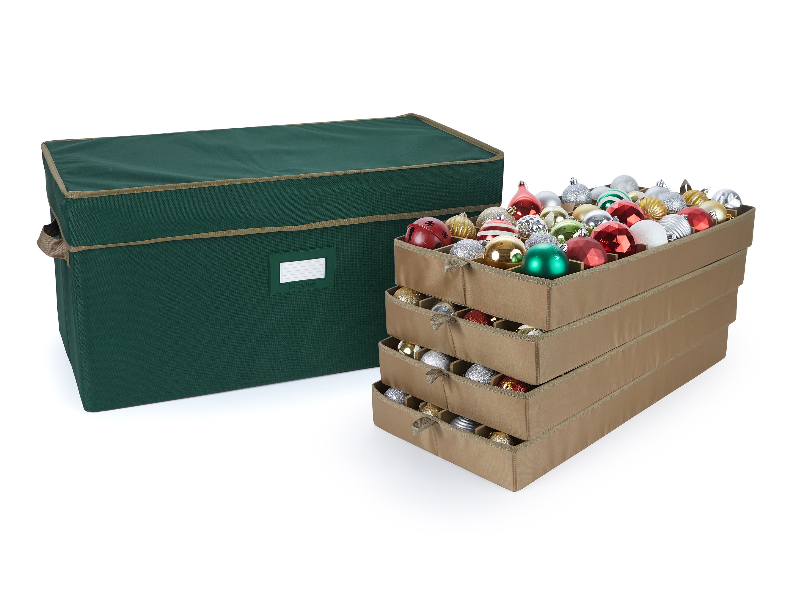 Adjustable Ornament Storage Box - Up To 128 Short Compartments - Keepsakes
