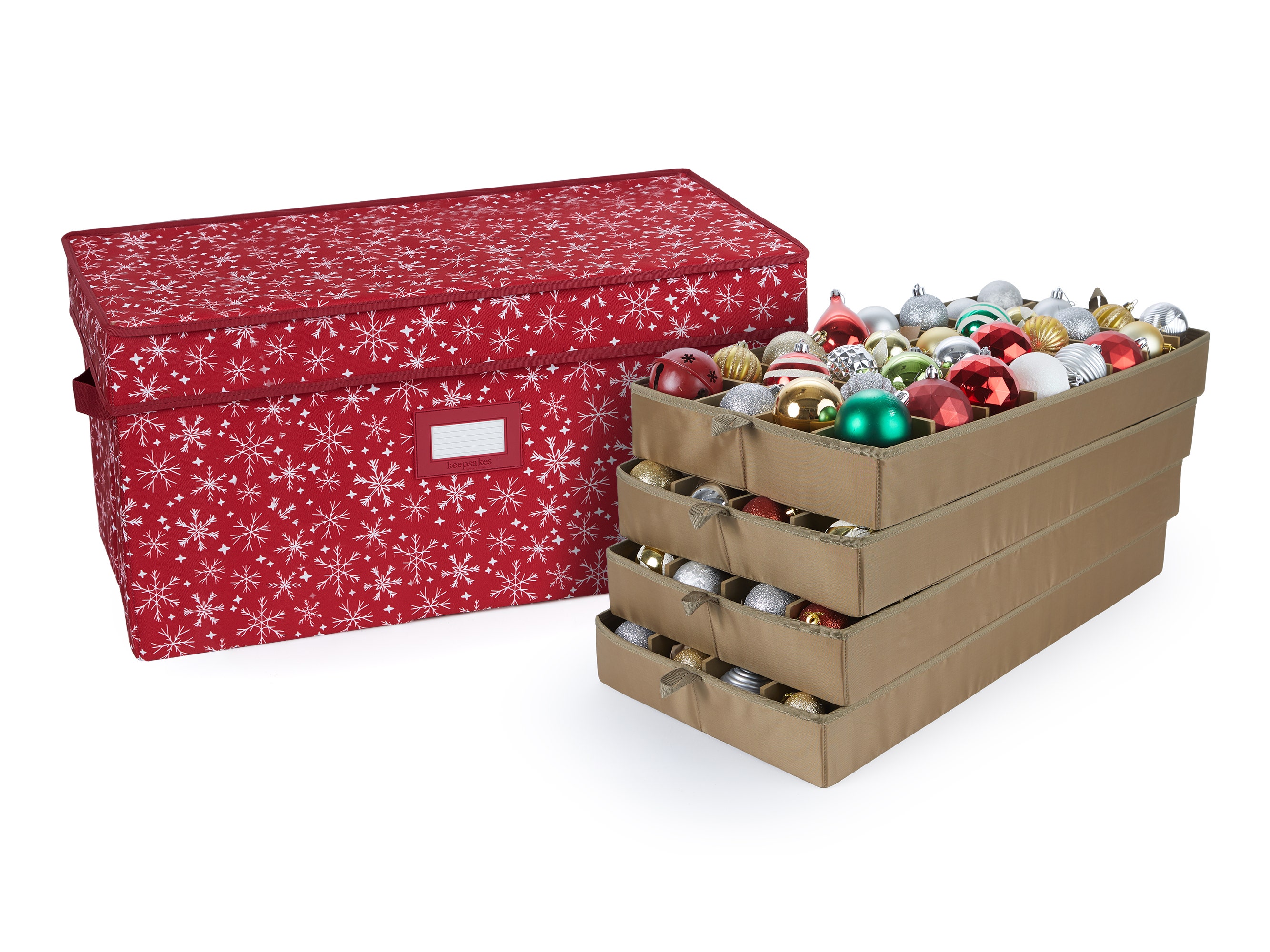 Adjustable Ornament Storage Box - Up To 128 Short Compartments - Keepsakes