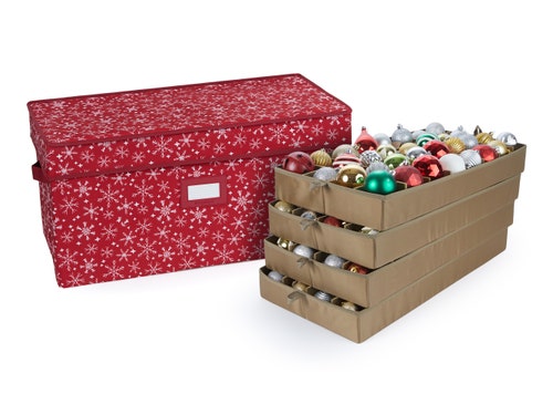 Adjustable Ornament Storage Box - Up To 128 Short Compartments