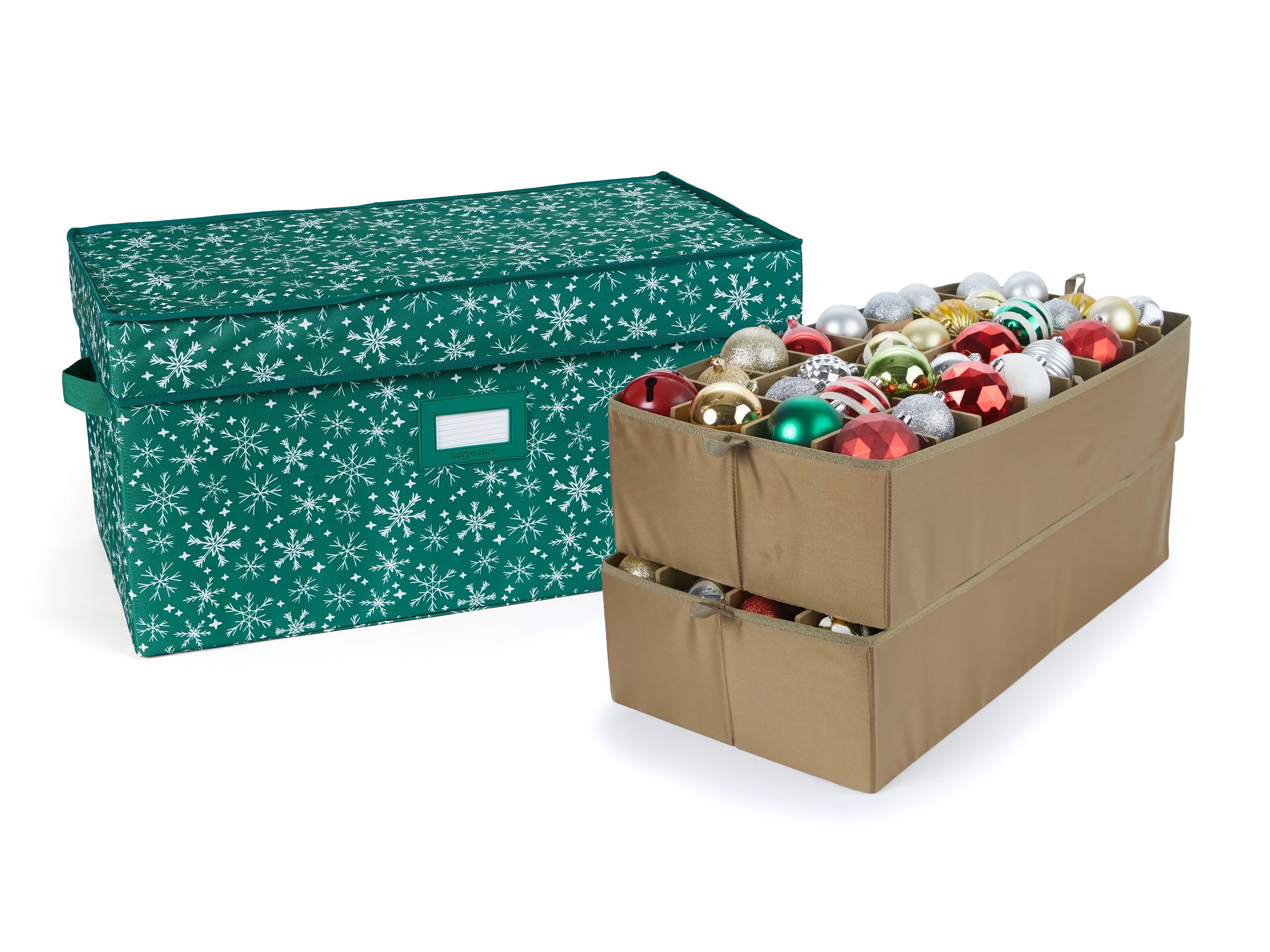 Adjustable Ornament Storage Box - Up To 64 Tall Compartments - Keepsakes