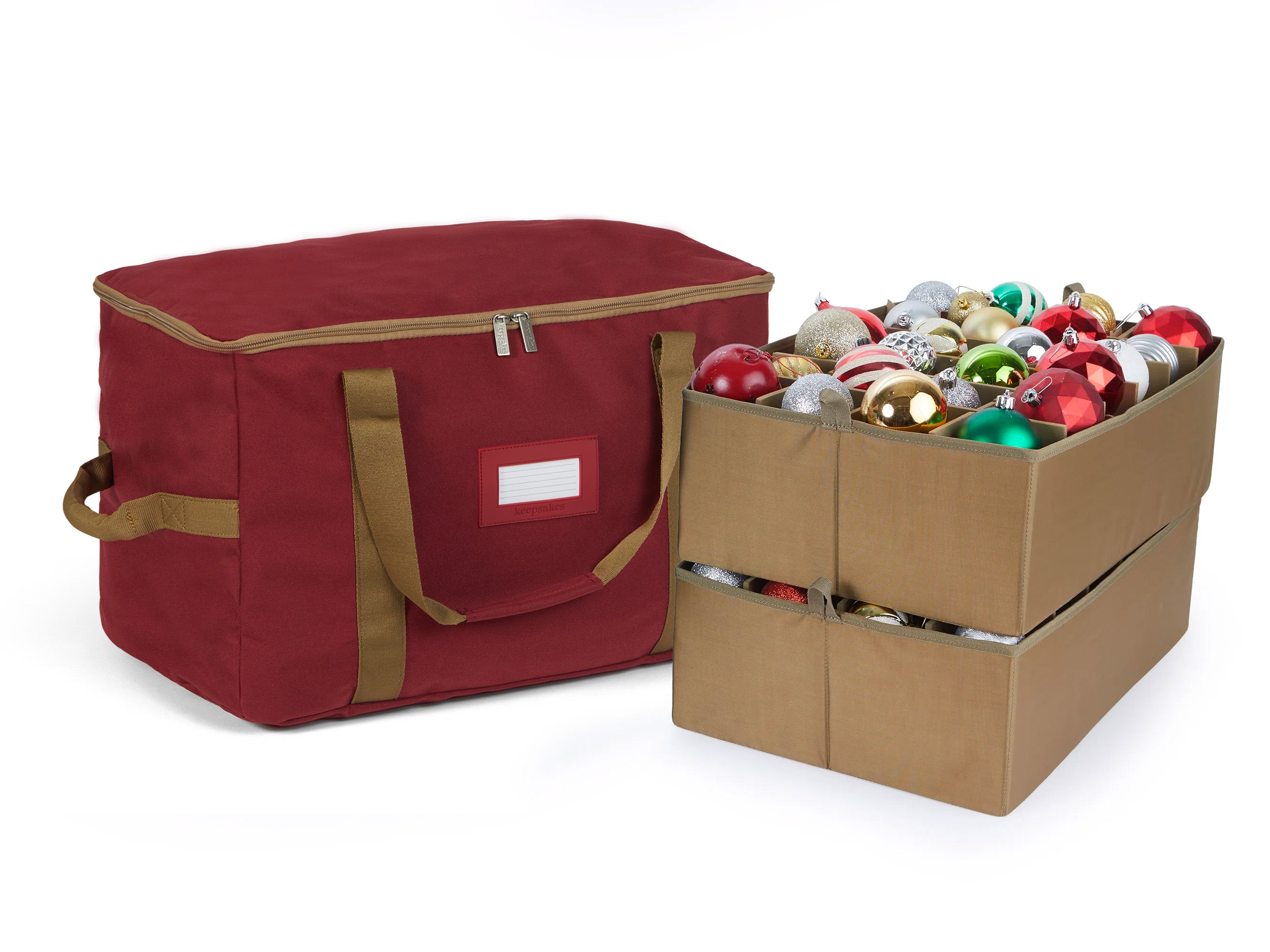 Adjustable Ornament Storage Bag - Up To 48 Tall Compartments - Keepsakes