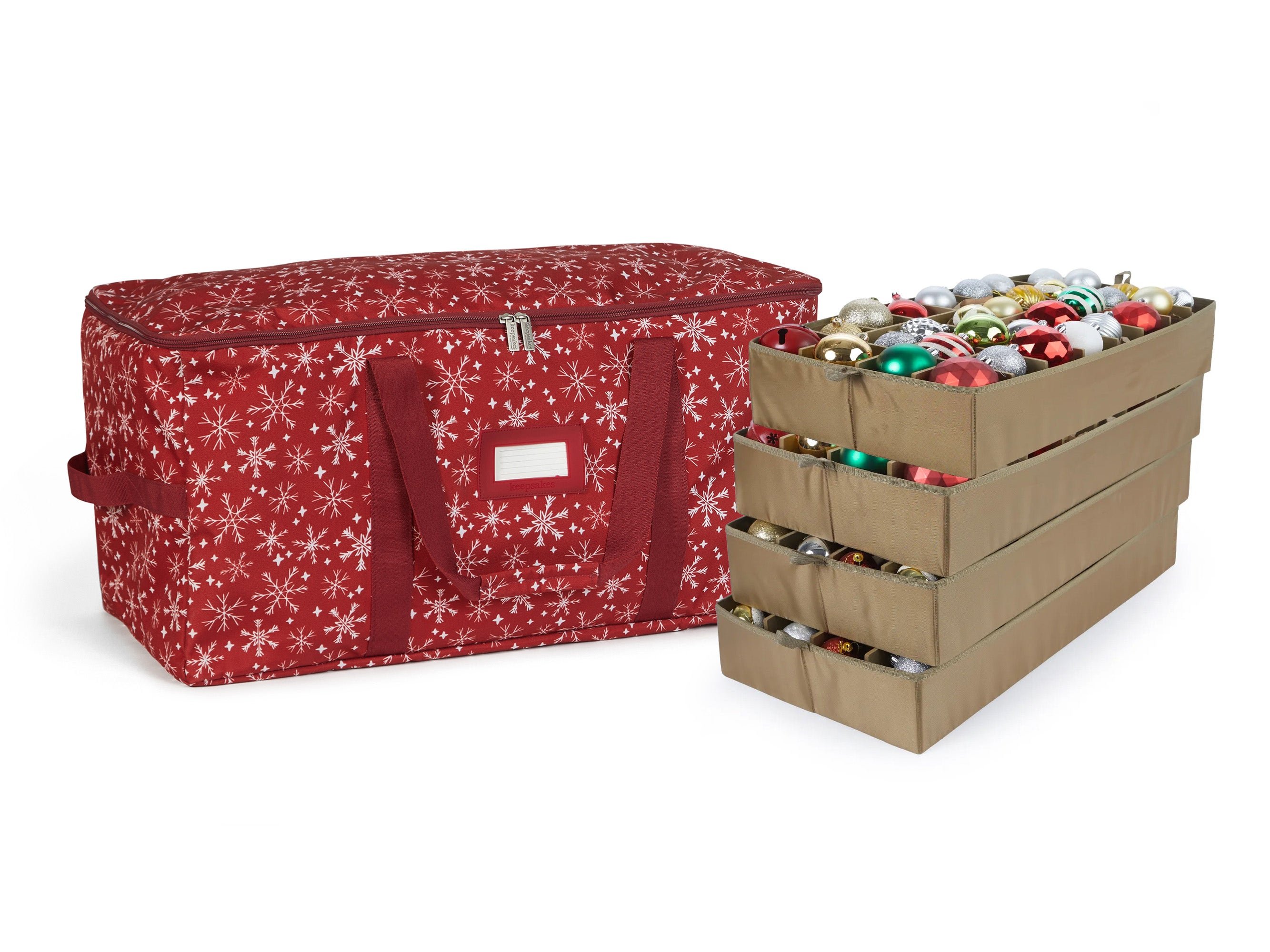 Adjustable Ornament Storage Bag - Up To 128 Short Compartments - Keepsakes