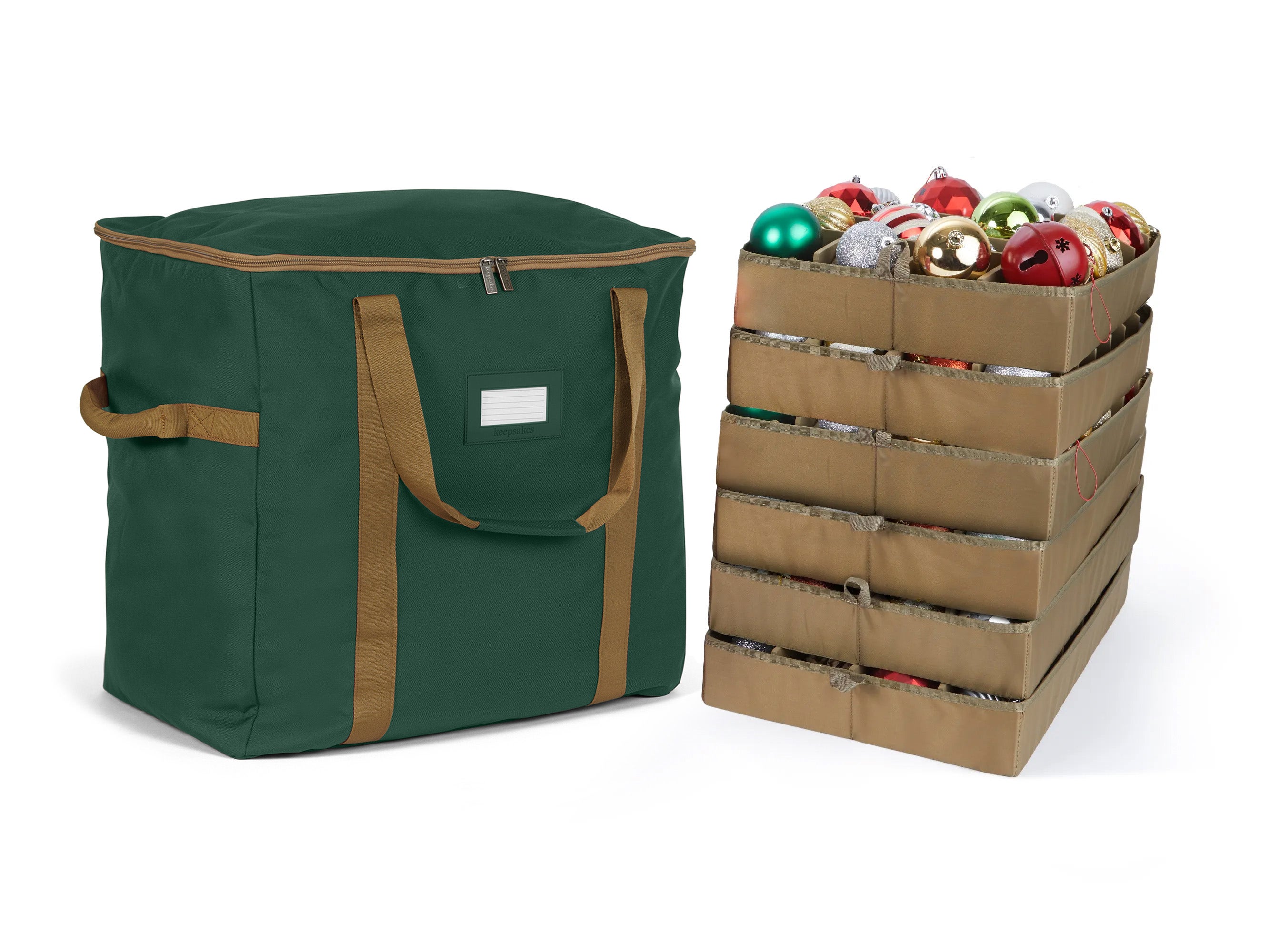 Adjustable Ornament Storage Bag - Up To 144 Short Compartments - Keepsakes