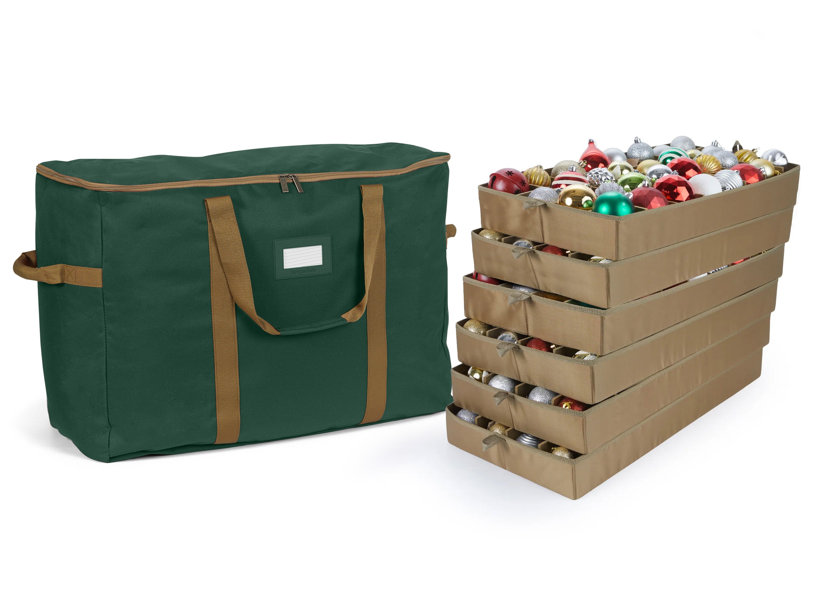 Adjustable Ornament Storage Bag - Up To 192 Short Compartments - Keepsakes