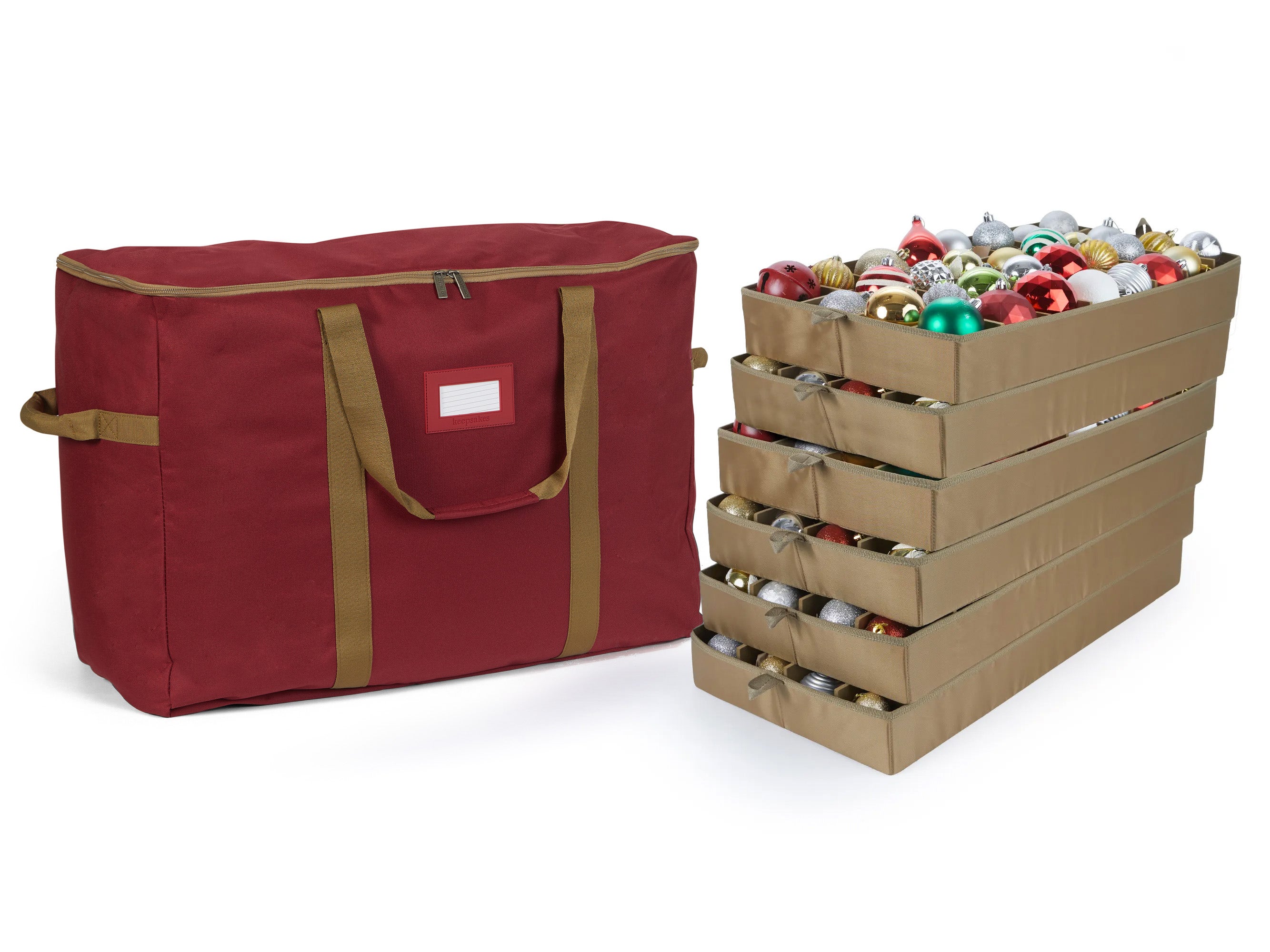 Adjustable Ornament Storage Bag - Up To 192 Short Compartments - Keepsakes