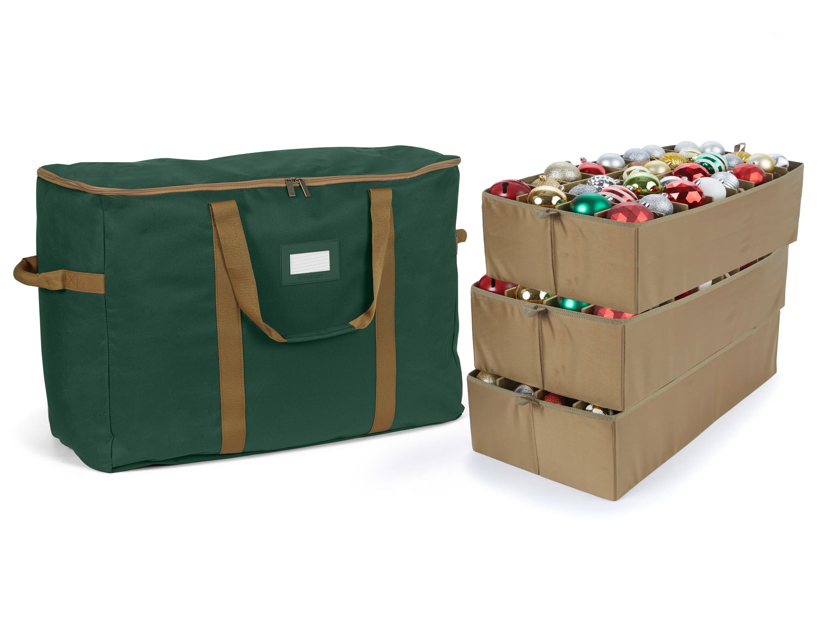 Adjustable Ornament Storage Bag - Up To 96 Tall Compartments - Keepsakes