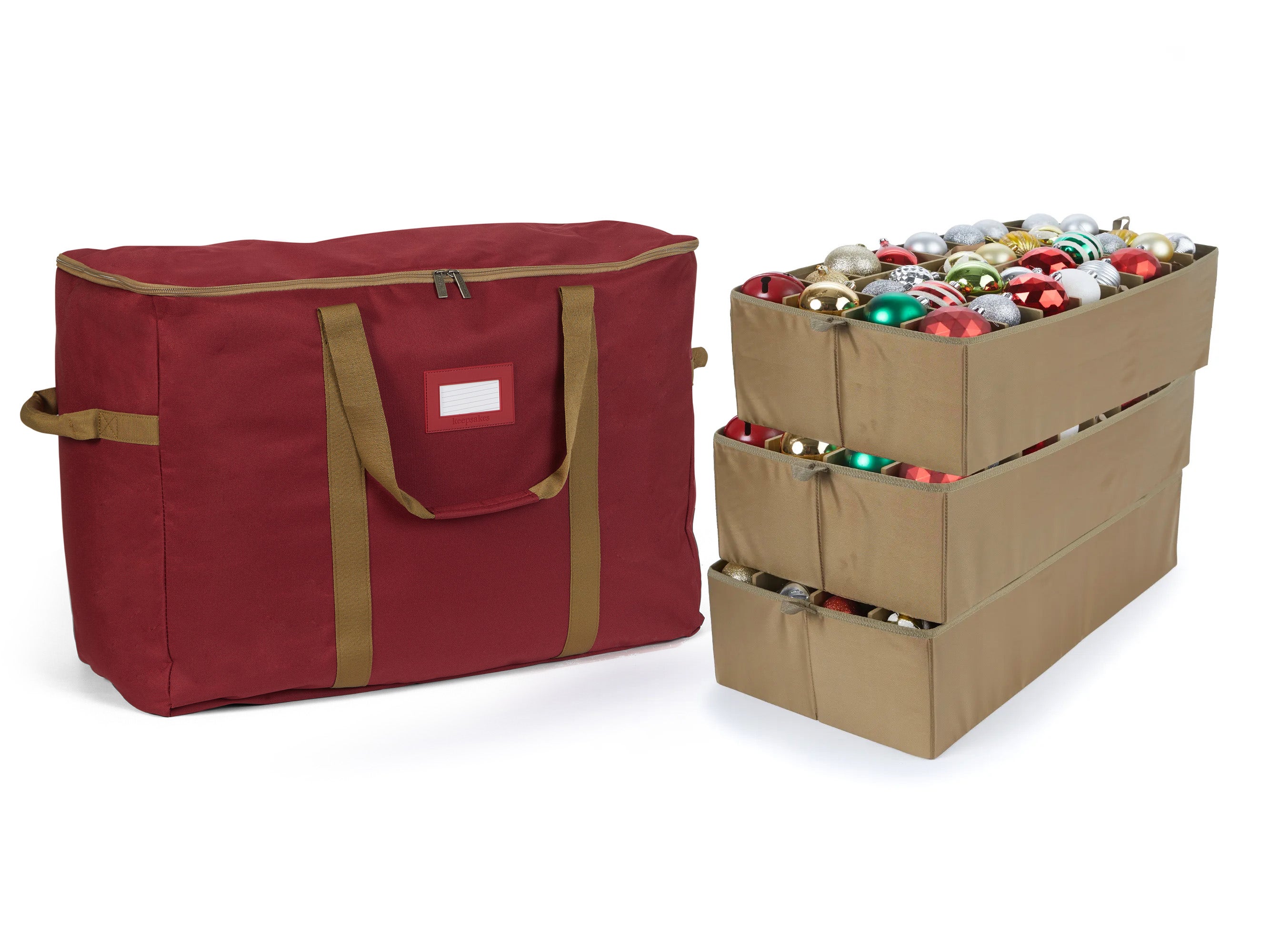 Adjustable Ornament Storage Bag - Up To 96 Tall Compartments - Keepsakes