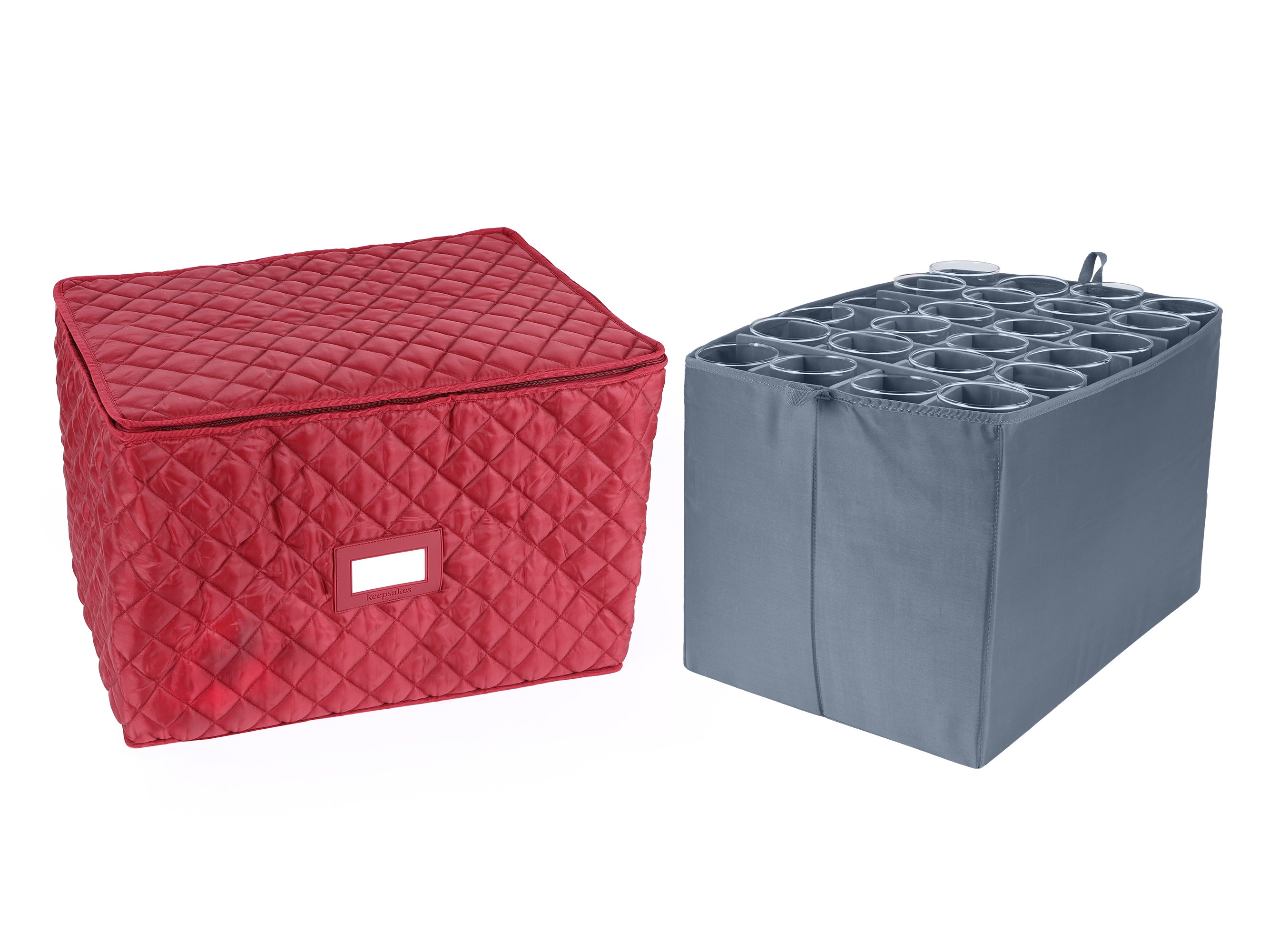 6-24PC Adjustable Stemware Storage Bag - Includes (1) 12 Inch Tray - Keepsakes