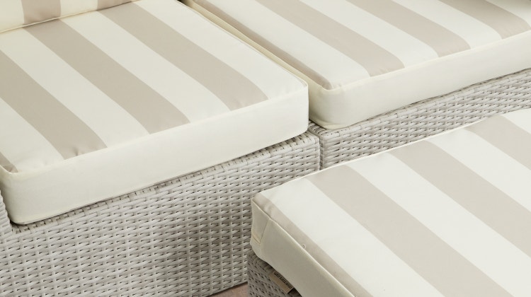 Striped outdoor sofa cushions