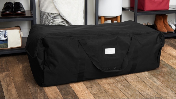 Black storage duffel bag